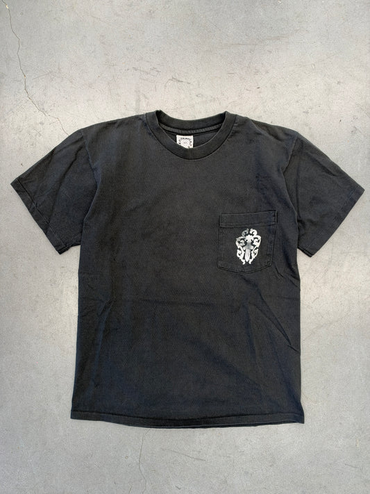 VINTAGE CHROME HEARTS VINE DAGGER POCKET TEE - BLACK