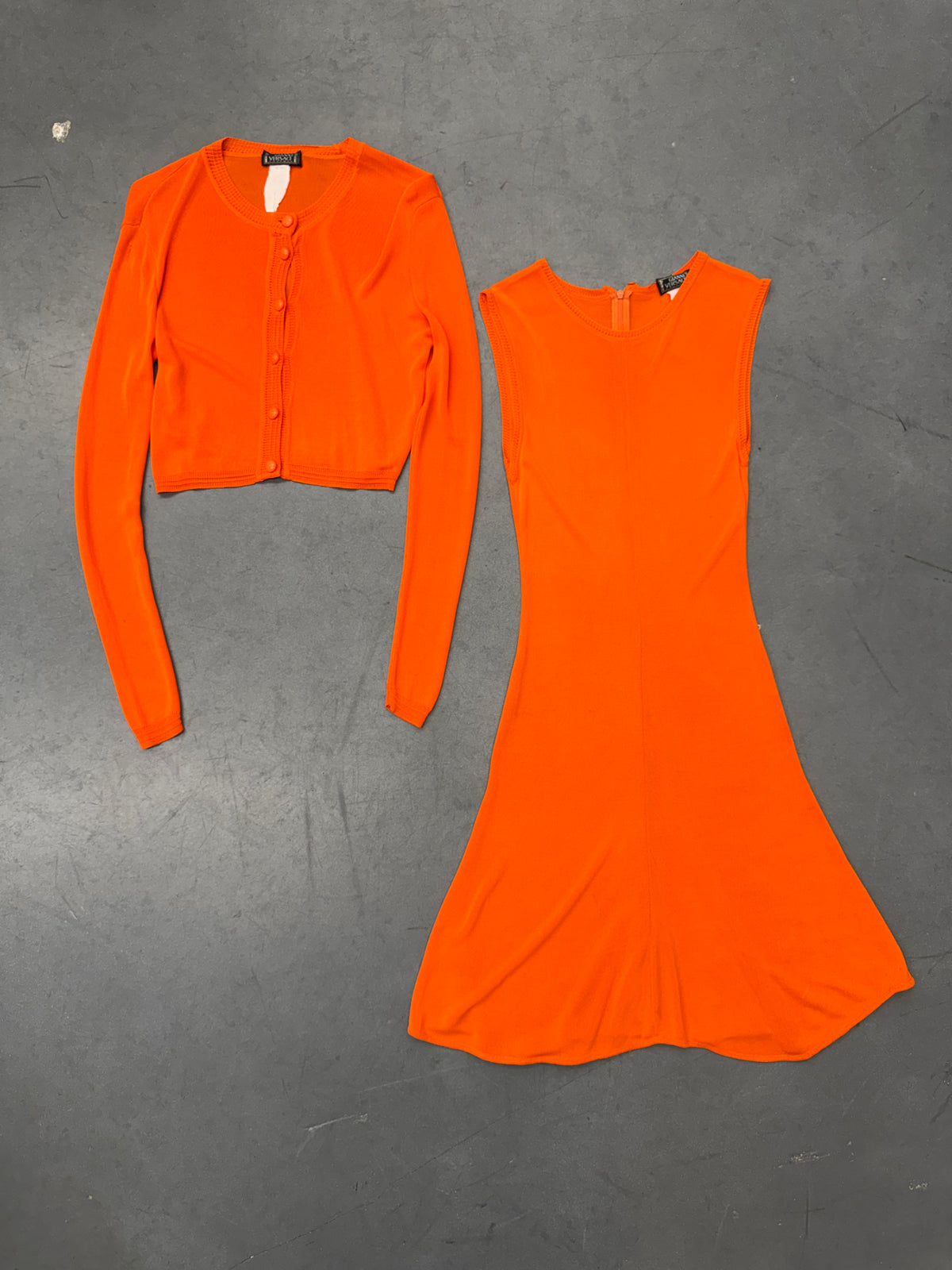SS96 GIANNI VERSACE COUTURE ORANGE RAYON DRESS