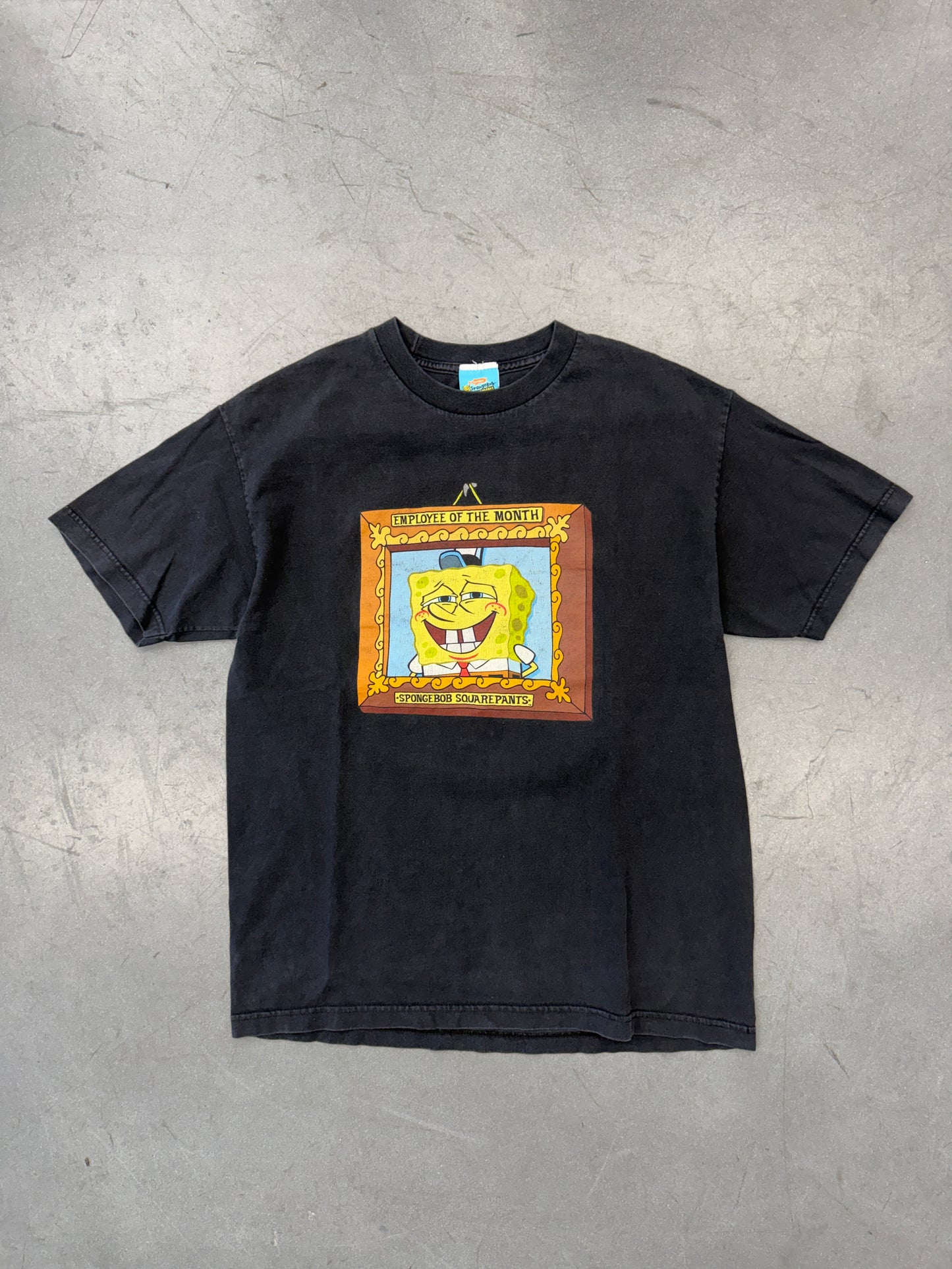 2001 SPONGEBOB SQUAREPANTS EMPLOYEE OF THE MONTH TEE (NICKELODEON TAG)