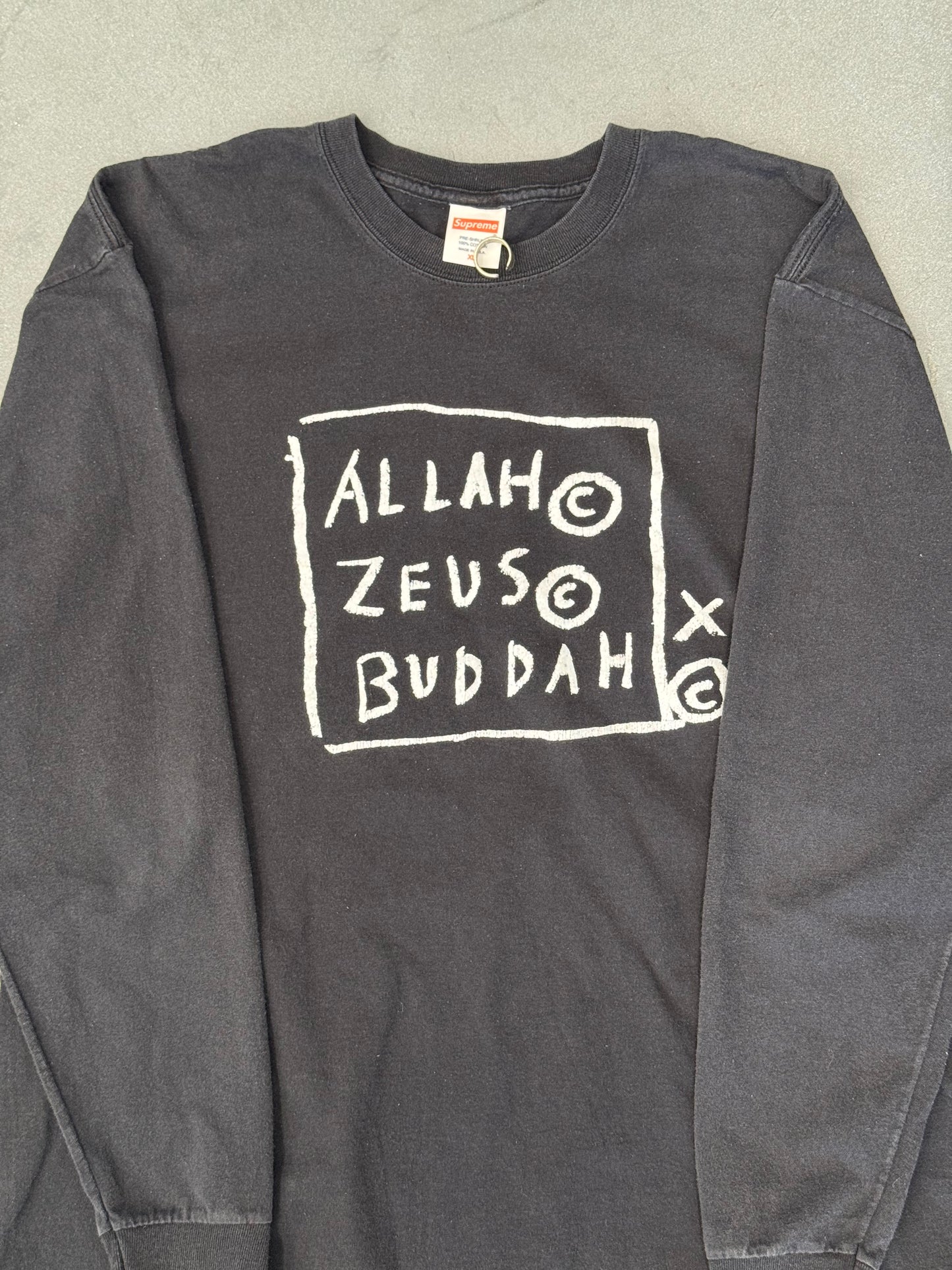 SS13 SUPREME X JEAN-MICHEL BASQUIAT ALLAH ZEUS BUDDHA LS TEE - BLACK