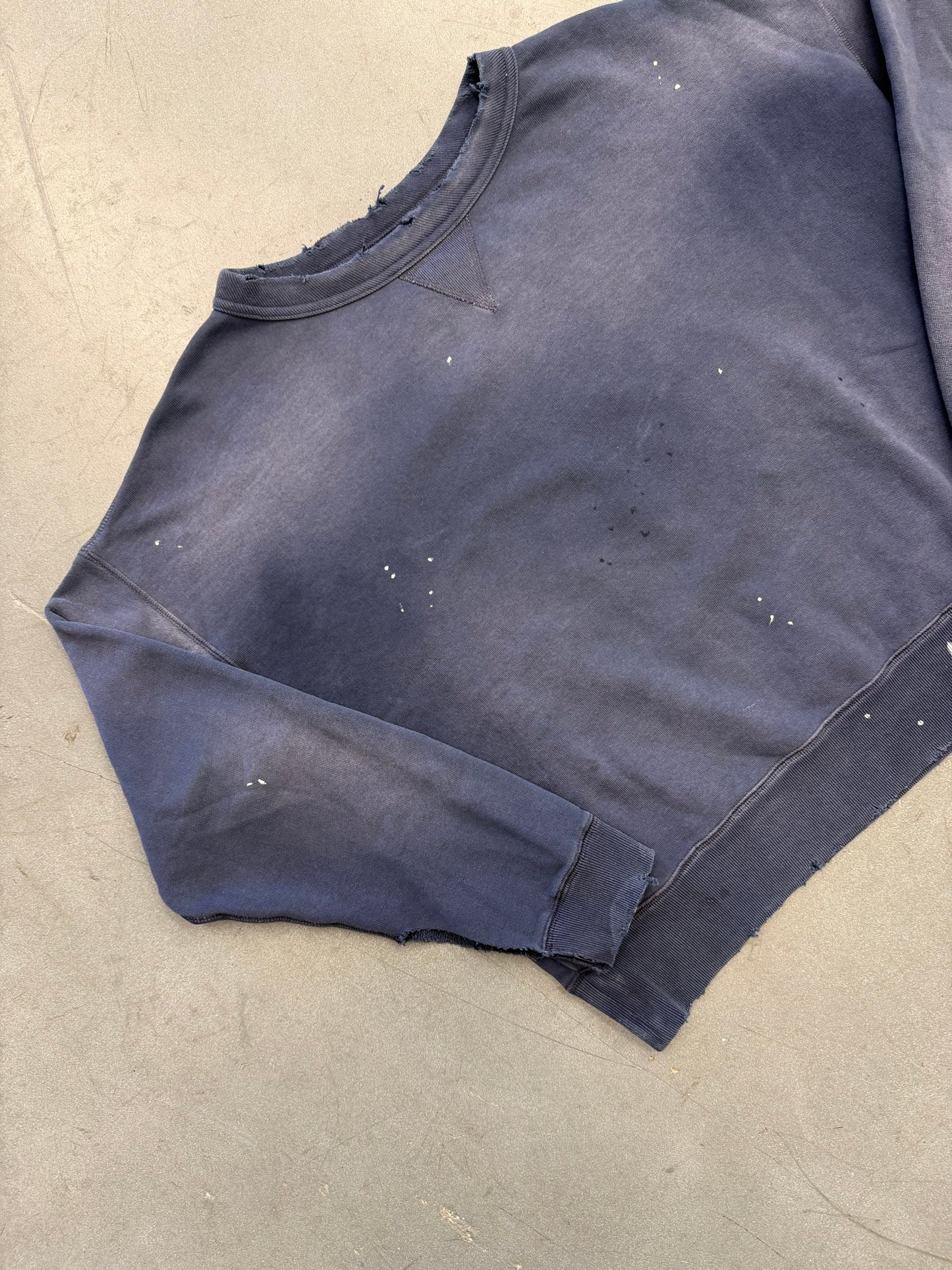 MAISON MARGIELA HANDWRITTEN COTTON SWEATSHIRT - BLUE