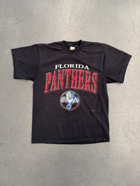 1993 COMPETITOR FLORIDA PANTHERS CIRCLE LOGO SPELLOUT TEE