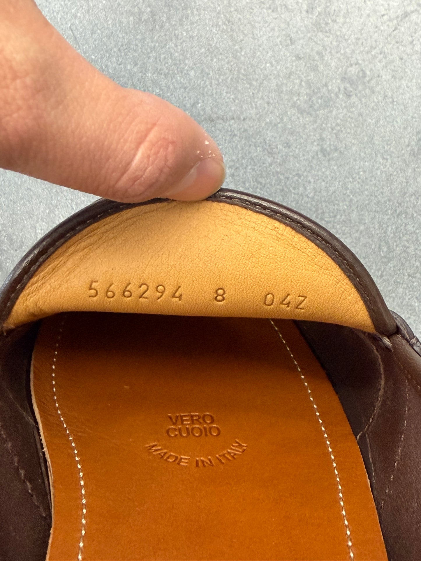 GUCCI WEB LEATHER DRIVER LOAFERS - BROWN (PRE-OWNED WITH BOX)