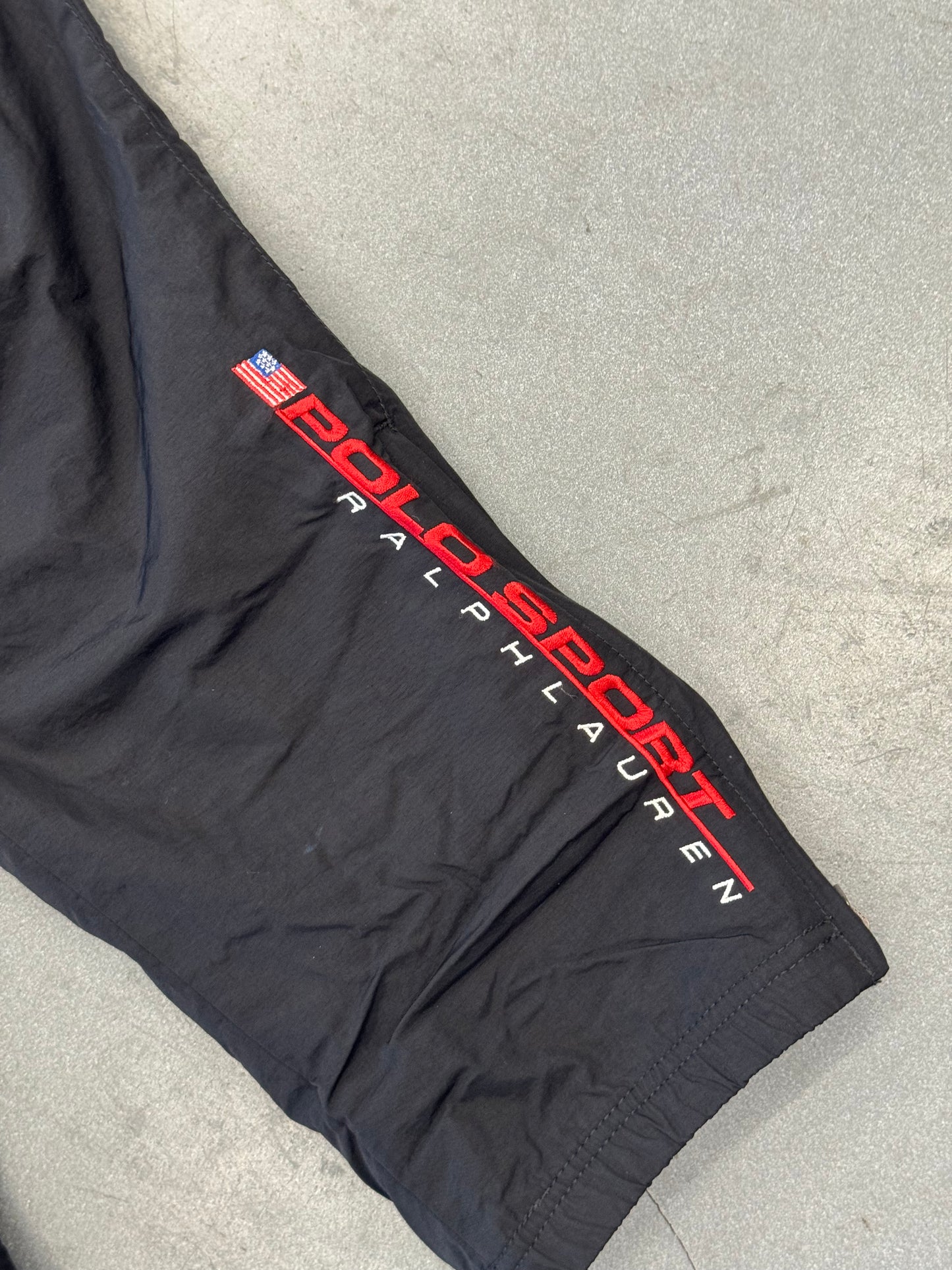 VINTAGE RALPH LAUREN POLO SPORT TRACK PANTS - BLACK