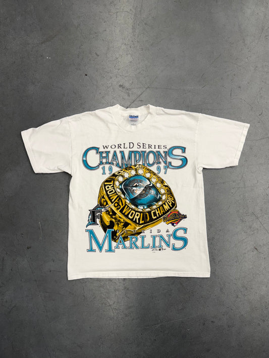 1997 FLORIDA MARLINS CHAMPIONSHIP RING TEE (GILDAN HEAVY WEIGHT COTTON TAG)