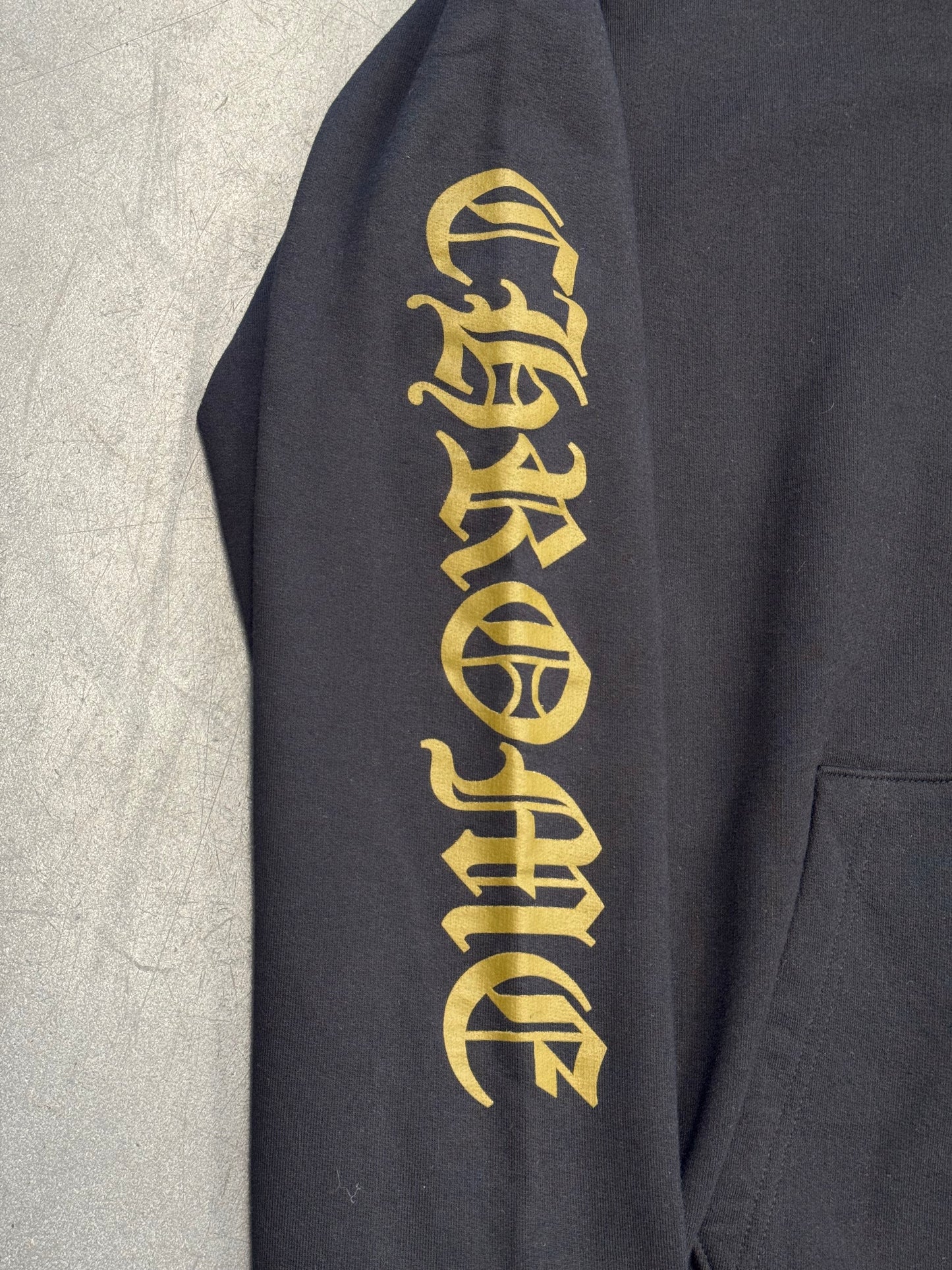 CHROME HEARTS ARMY GREEN VERTICAL LOGO DAGGER ZIP HOODIE