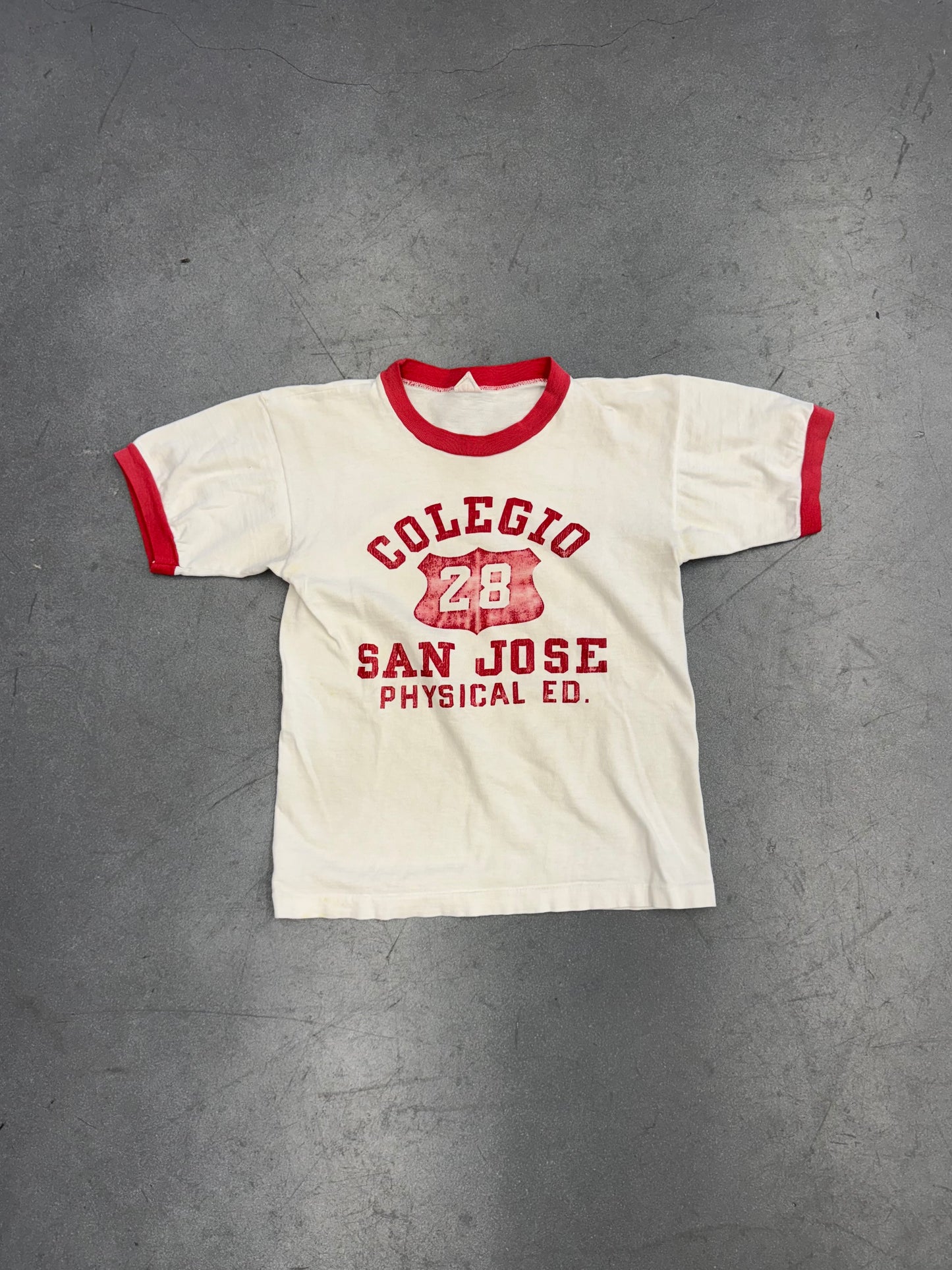60S YOUTH COLEGIO SAN JOSE PLYSICAL ED. RINGER TEE (CHAMPION TAG)