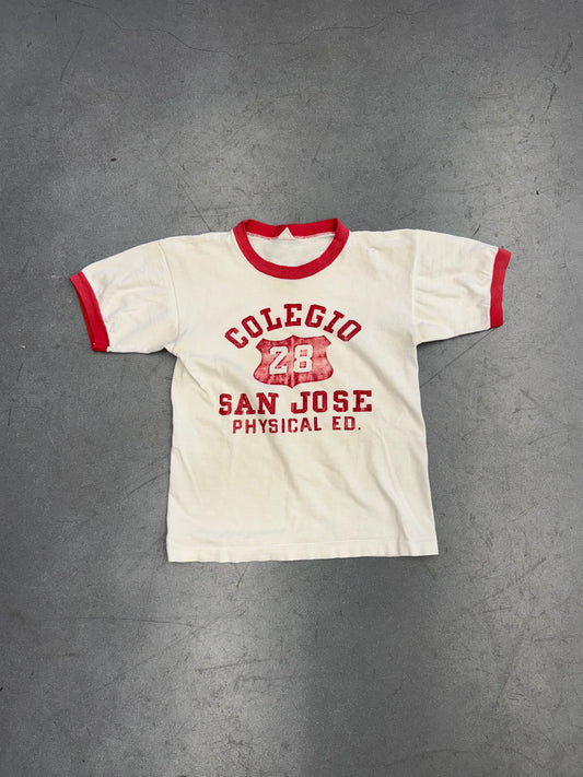 60S YOUTH COLEGIO SAN JOSE PLYSICAL ED. RINGER TEE (CHAMPION TAG)