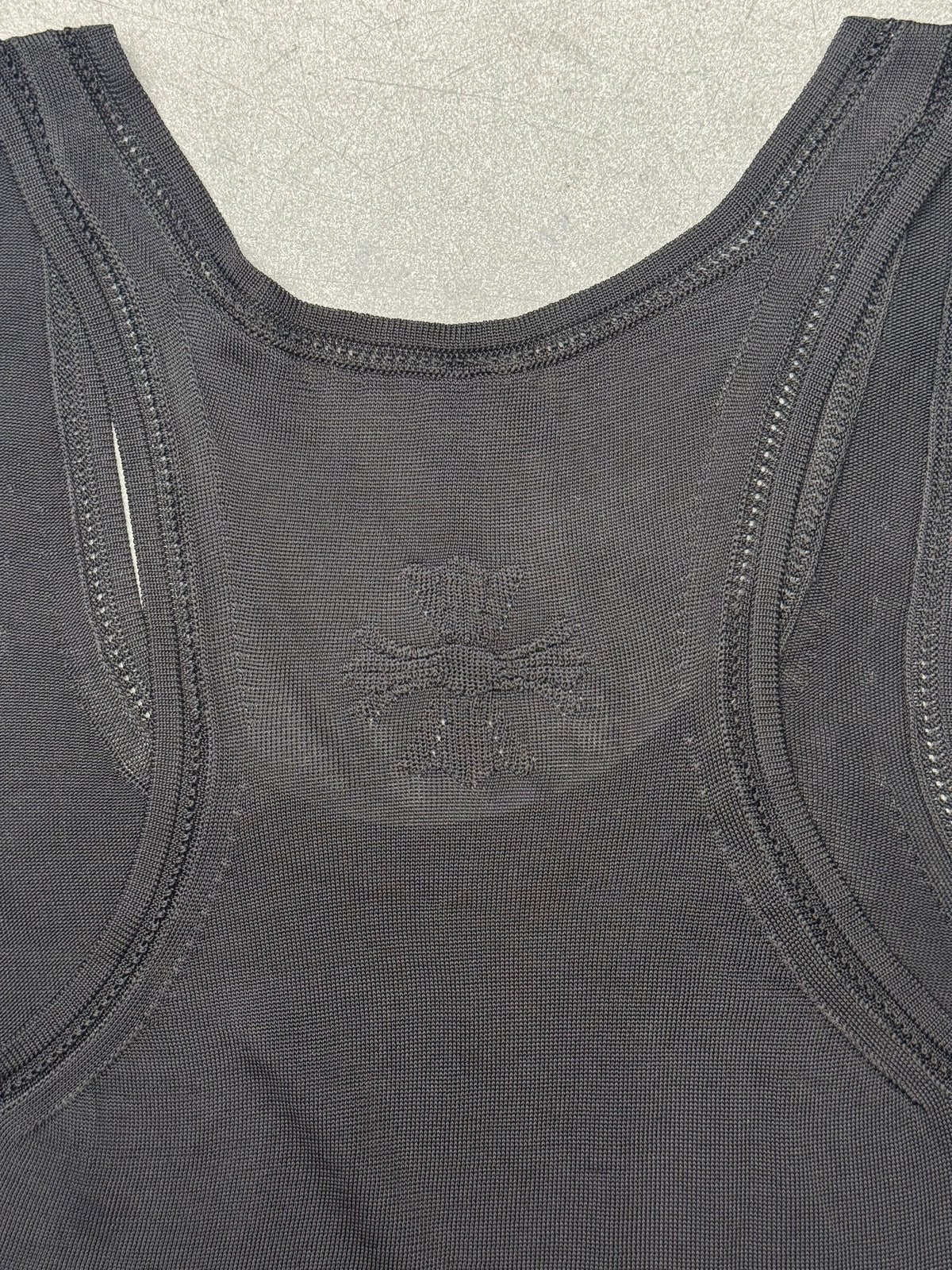 CHROME HEARTS 'FRANKIE' SHEER JACQUARD LUXE TOP