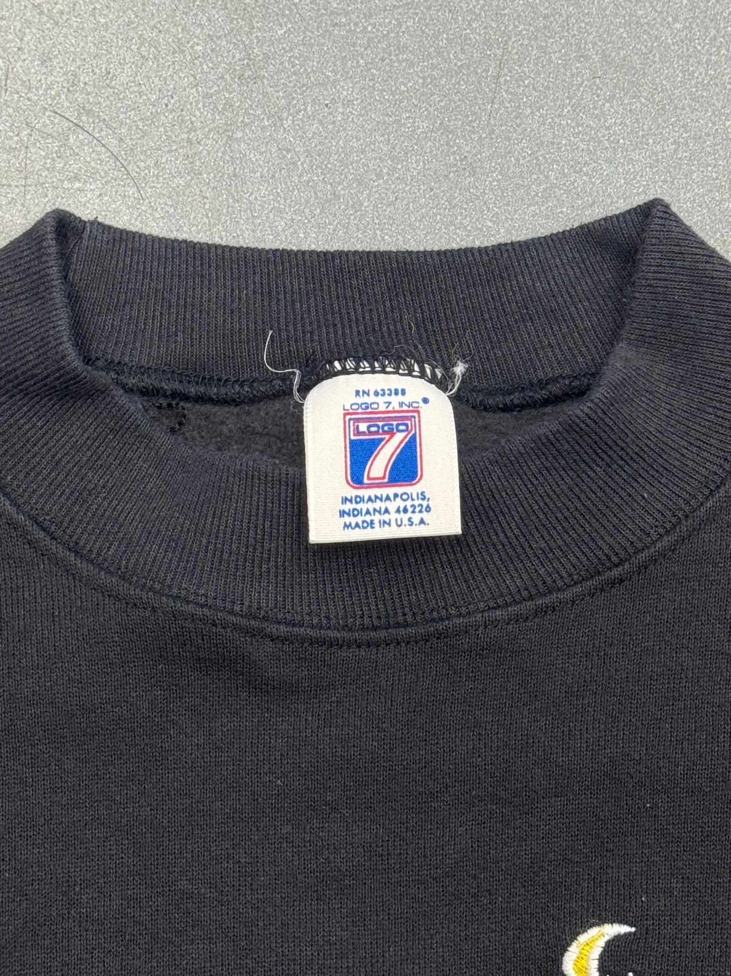 90S LOGO 7 3D EMBROIDERED MIAMI HEAT SPELLOUT LOGO CREWNECK