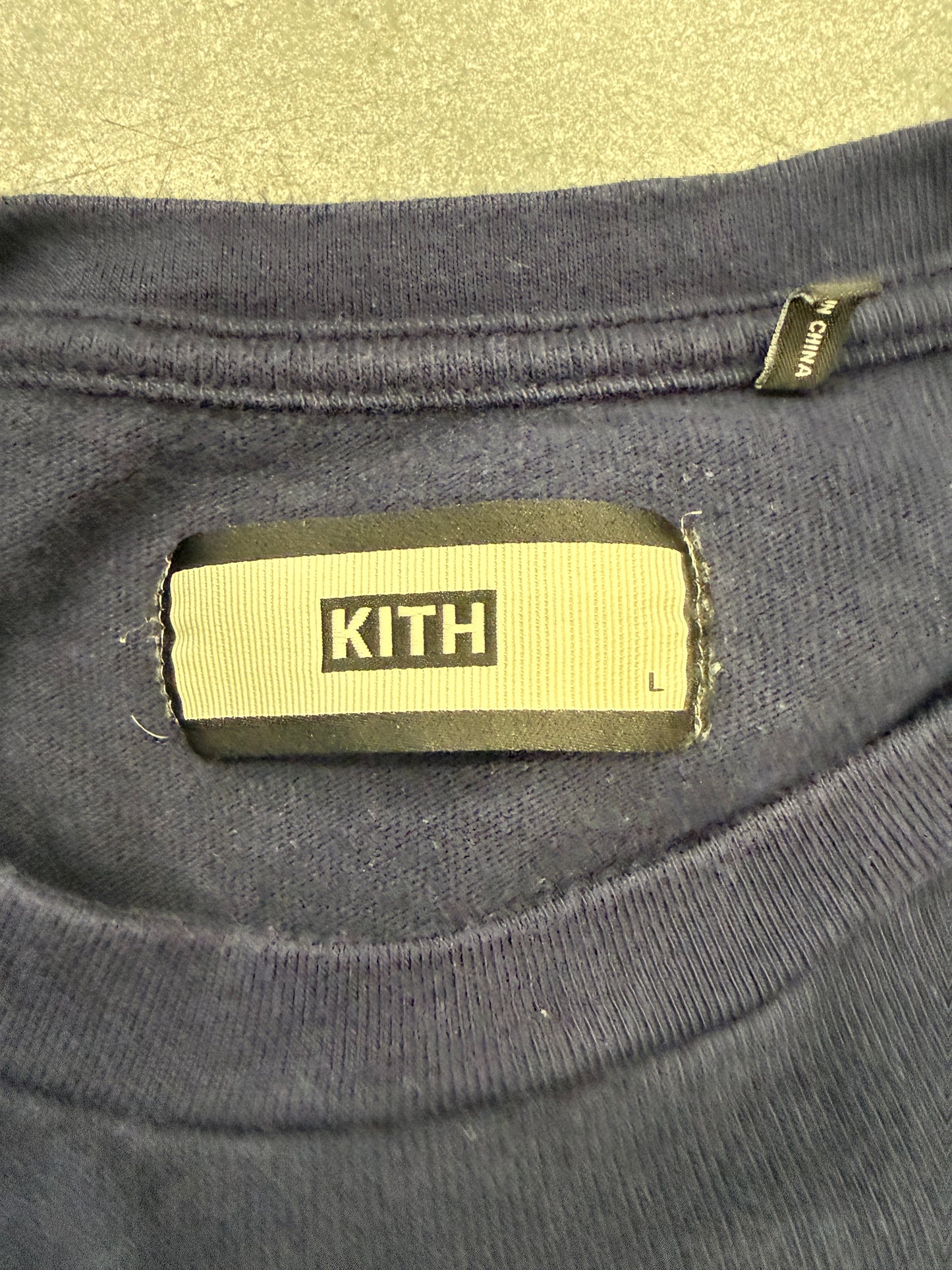 KITH CLASSICS BOX LOGO LS TEE - NAVY