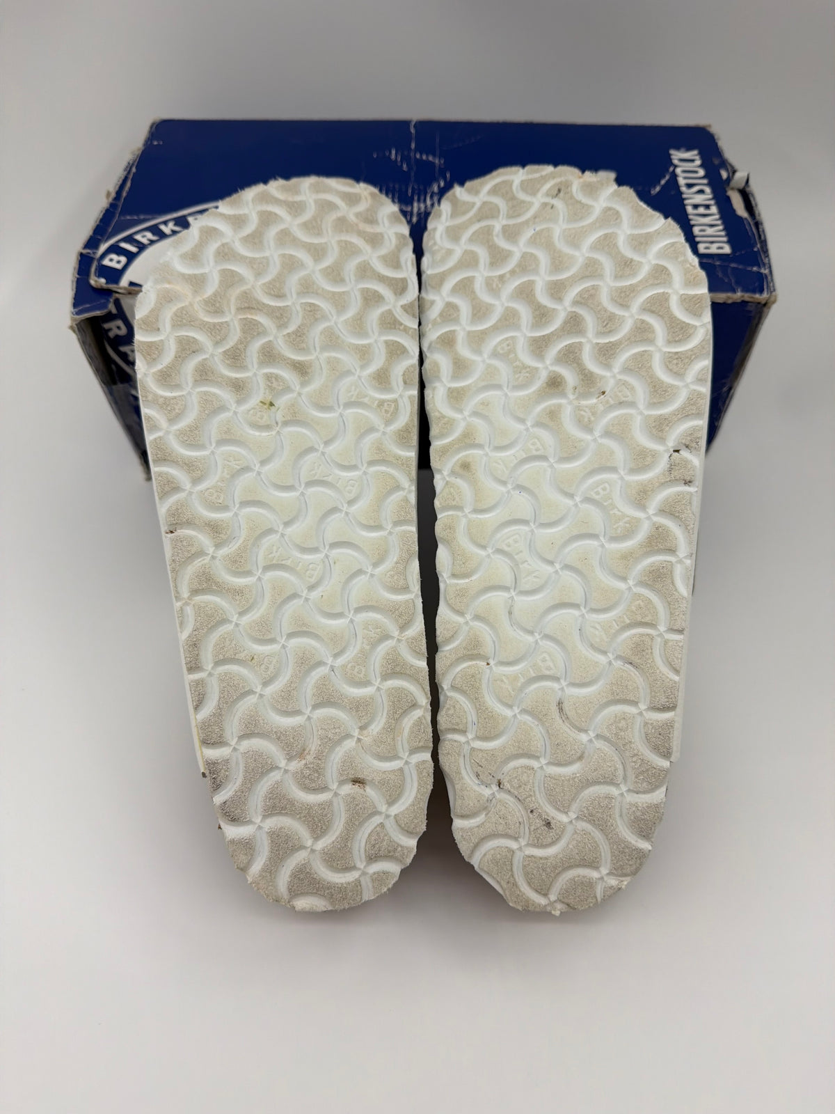 CHROME HEARTS BIRKENSTOCK ARIZONA WHITE LEATHER SANDALS (W/ BOX)