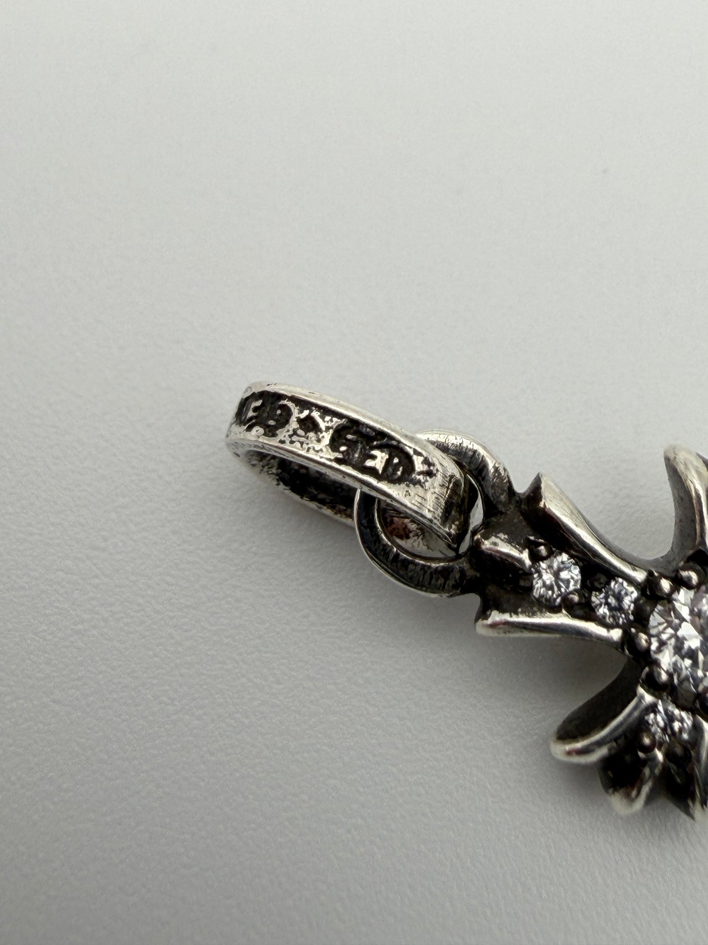 CHROME HEARTS DIAMOND PAVE BABY FAT SILVER PENDANT