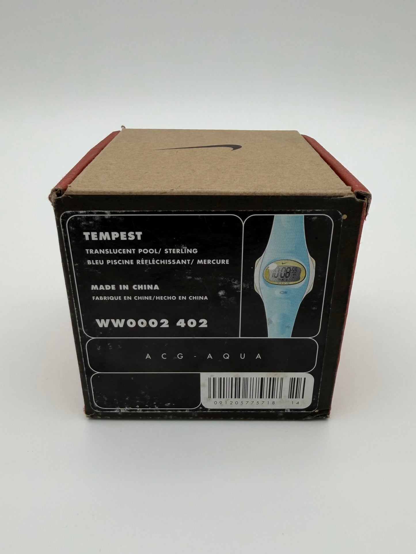 VINTAGE NIKE TEMPEST WRIST WATCH - TRANSLUCENT POOL BLUE (WITH BOX)