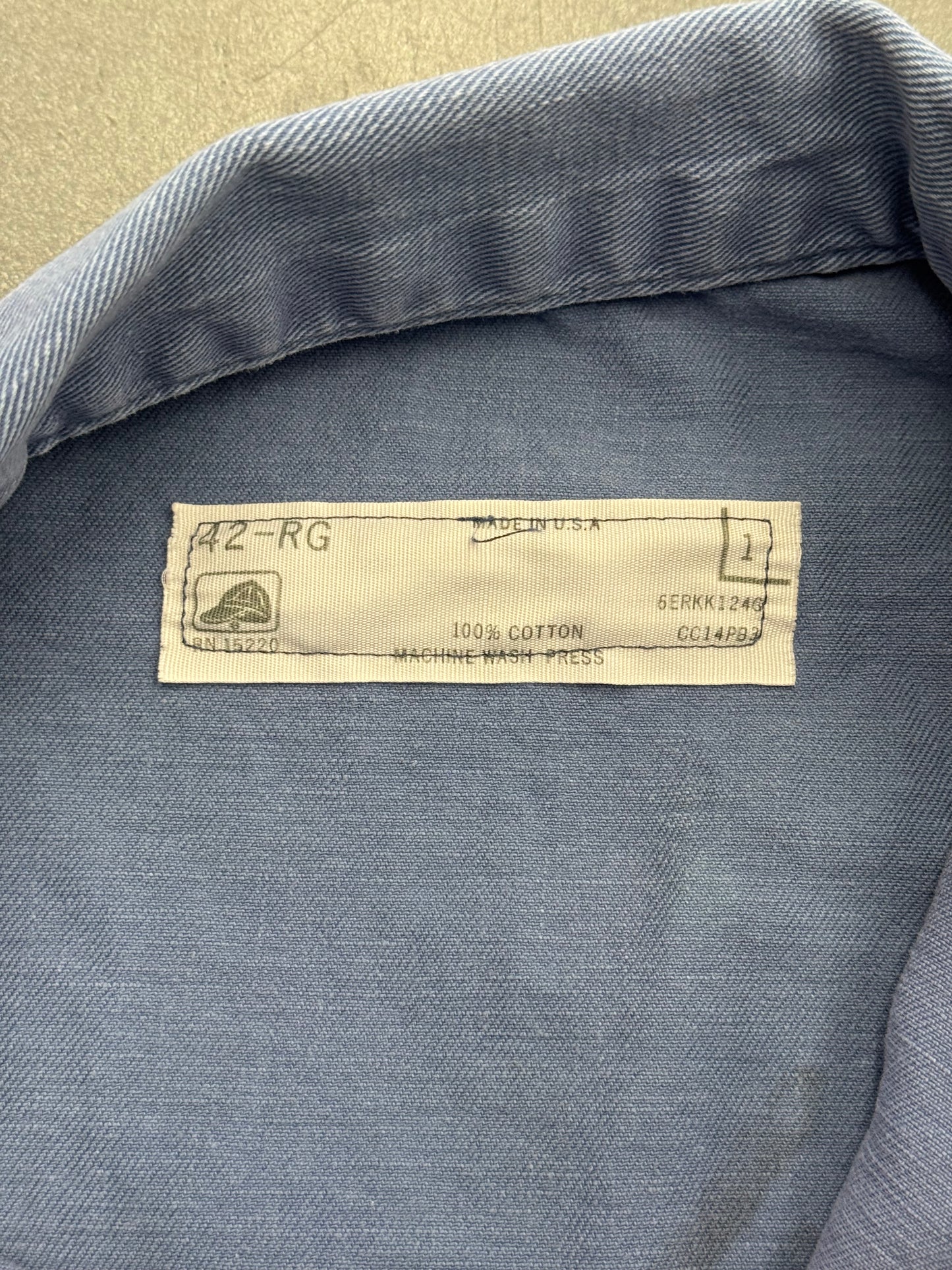 70'S DENIM BUTTON UP COVERALL CROPPED JACKET (MADE IN U.S.A TAG)