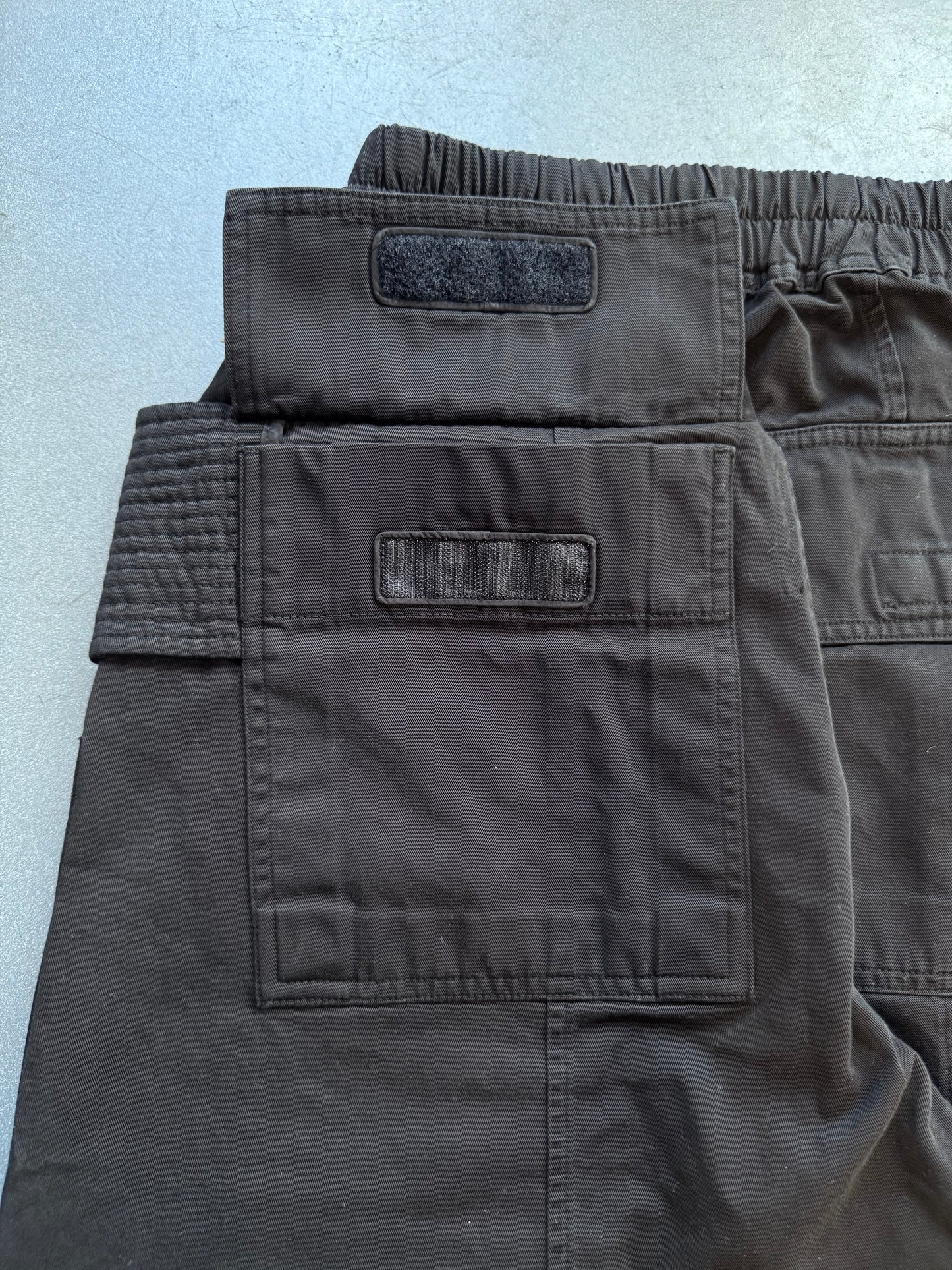 RICK OWENS DRKSHDW CREATCH WIDE CARGO DRAWSTRING PANTS - BLACK (XS) (NEW WITH TOTE)