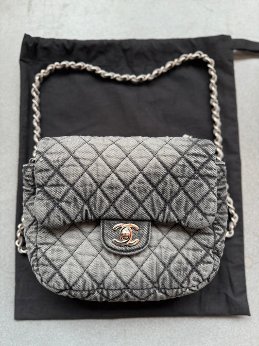 CHANEL DENIMPRESSIONS SMALL FLAP BAG - BLACK (NEW WITH DUSTBAG) (TANIA)