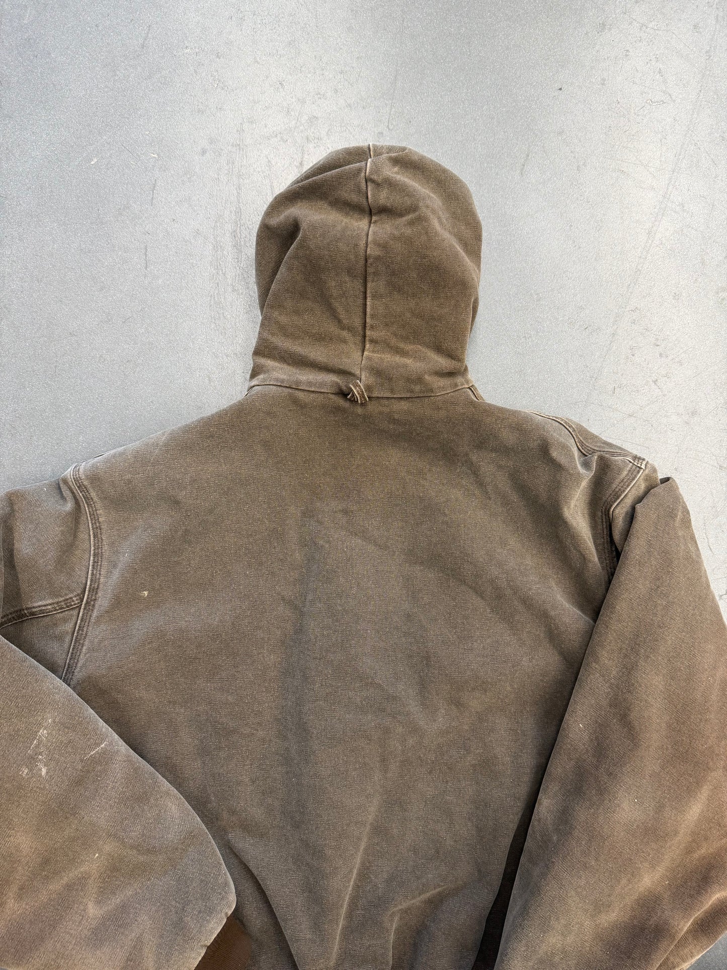 80'S CARHARTT INSULATED CANVAS HOODIE - GREEN (J06CHT 2XL)