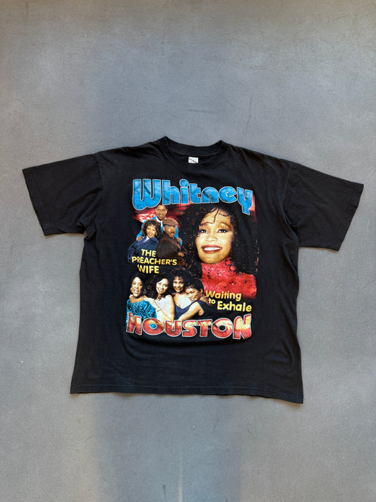 90'S VINTAGE WHITNEY HOUSTON BOOTLEG RAP STYLE TEE (BAY CLUB TAG)