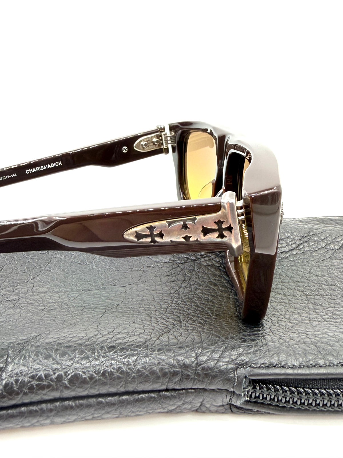 CHROME HEARTS CHARISMADICK SUNGLASSES - BROWN/SILVER (W/ SILVER PLUS CASE)