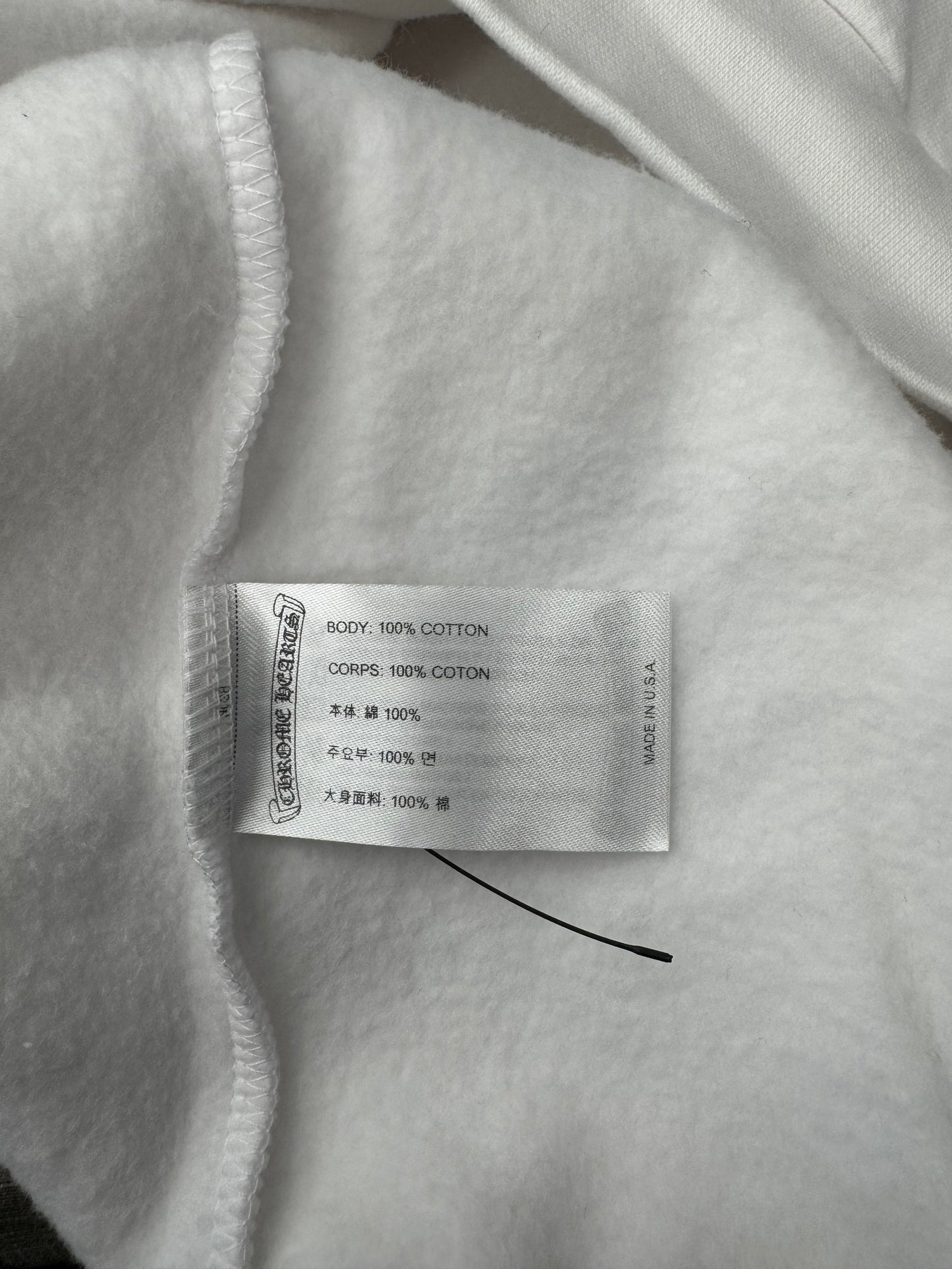 CHROME HEARTS T-BAR ZIP UP HOODIE - WHITE