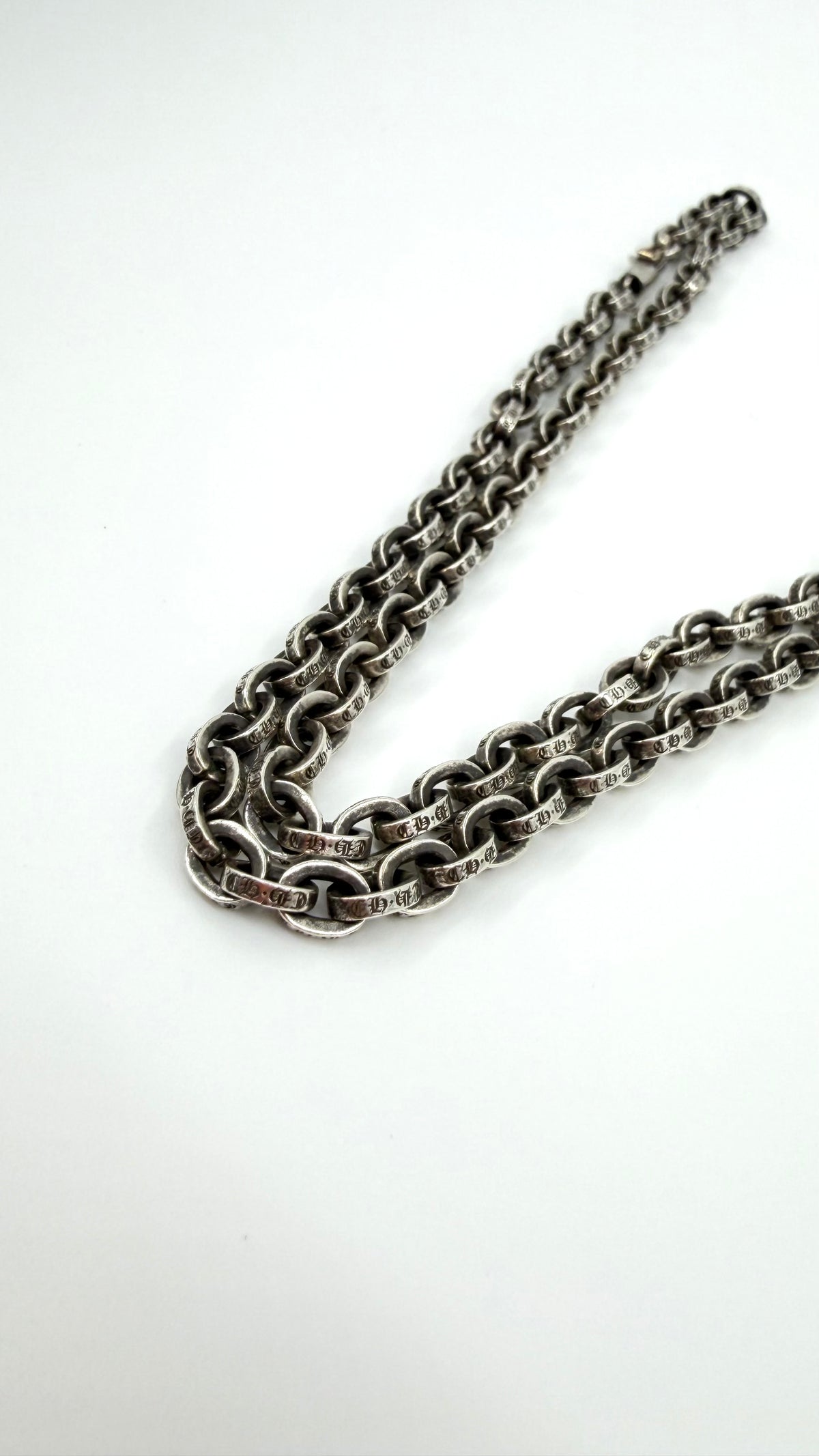 CHROME HEARTS SILVER PAPER CHAIN NECKLACE - 20 INCH