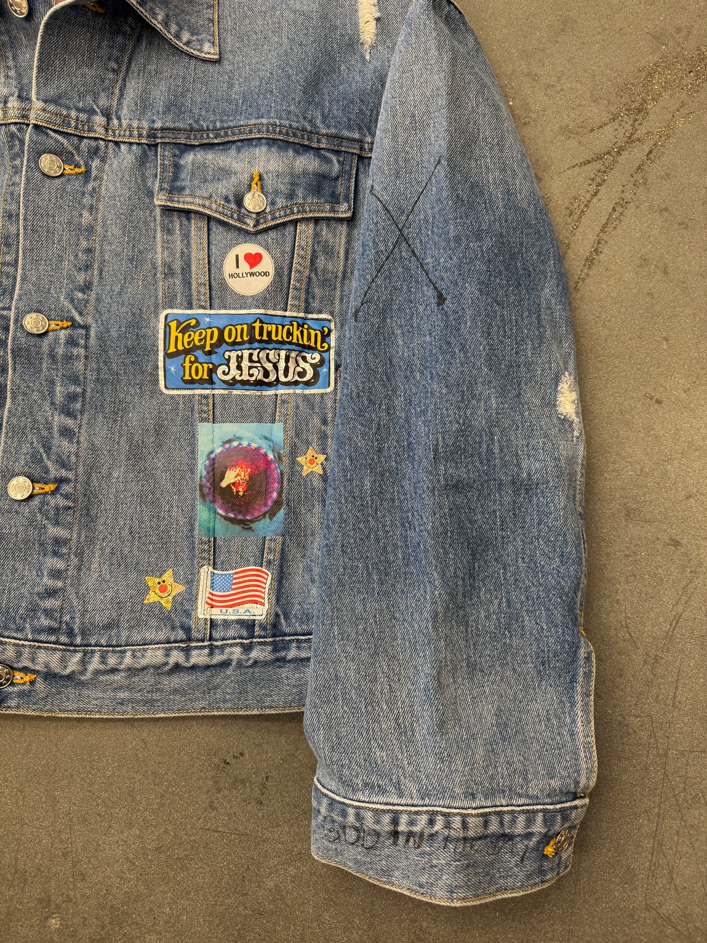 PALY HOLLYWOOD TRY-HARD DENIM TRUCKER JACKET