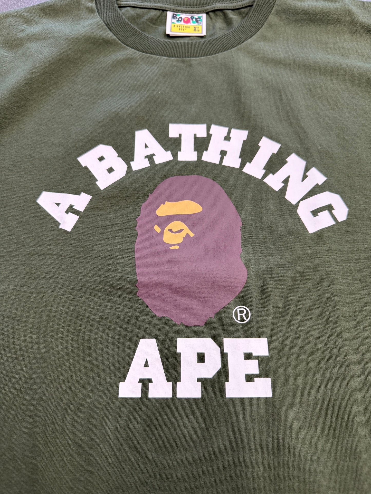 2020 A BATHING APE BAPE COLLEGE TEE - GREEN