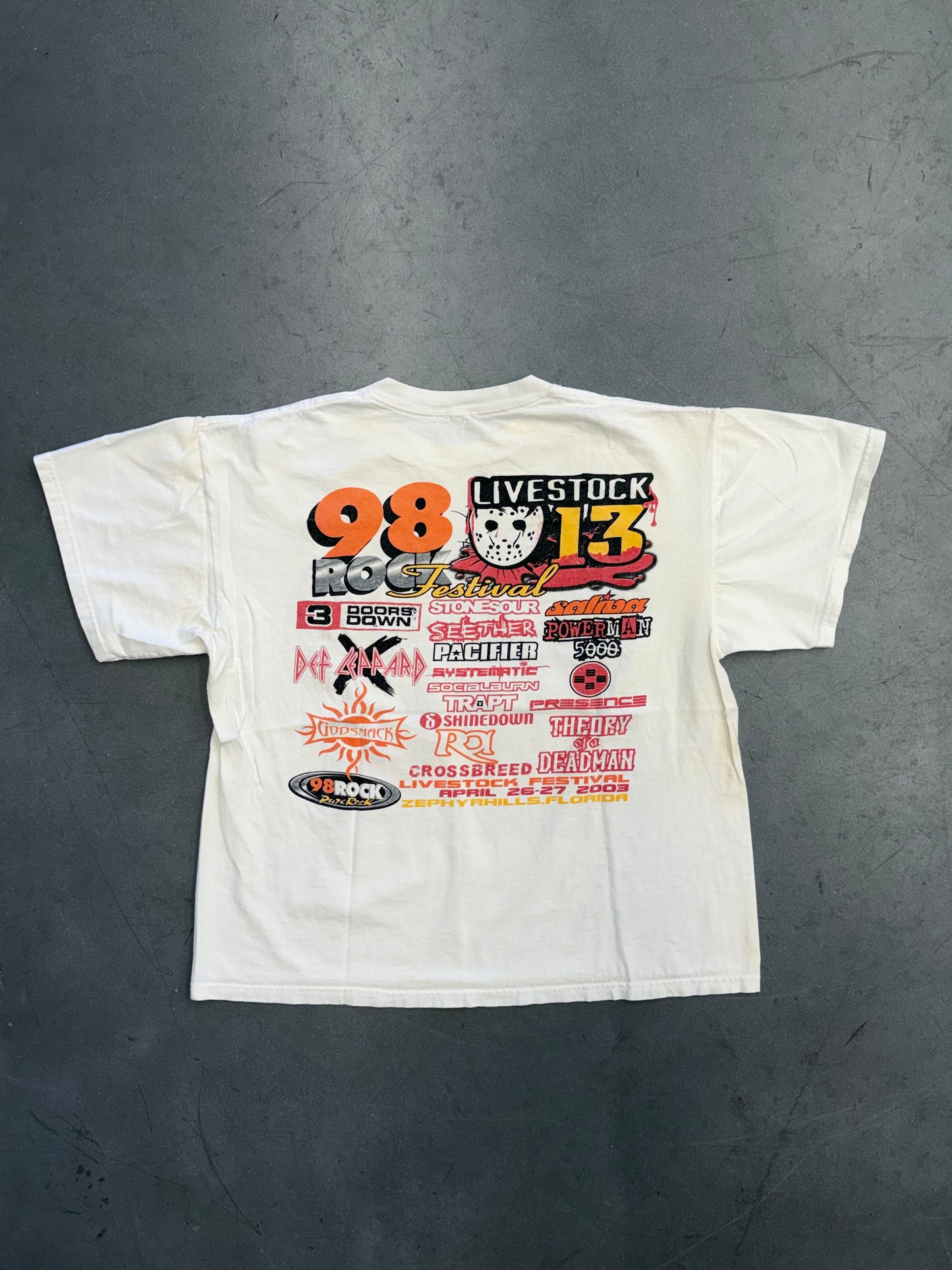 2003 98 ROCK LIVESTOCK FESTIVAL ZEPYRHILLS, FLORIDA TEE (CUT TAG)
