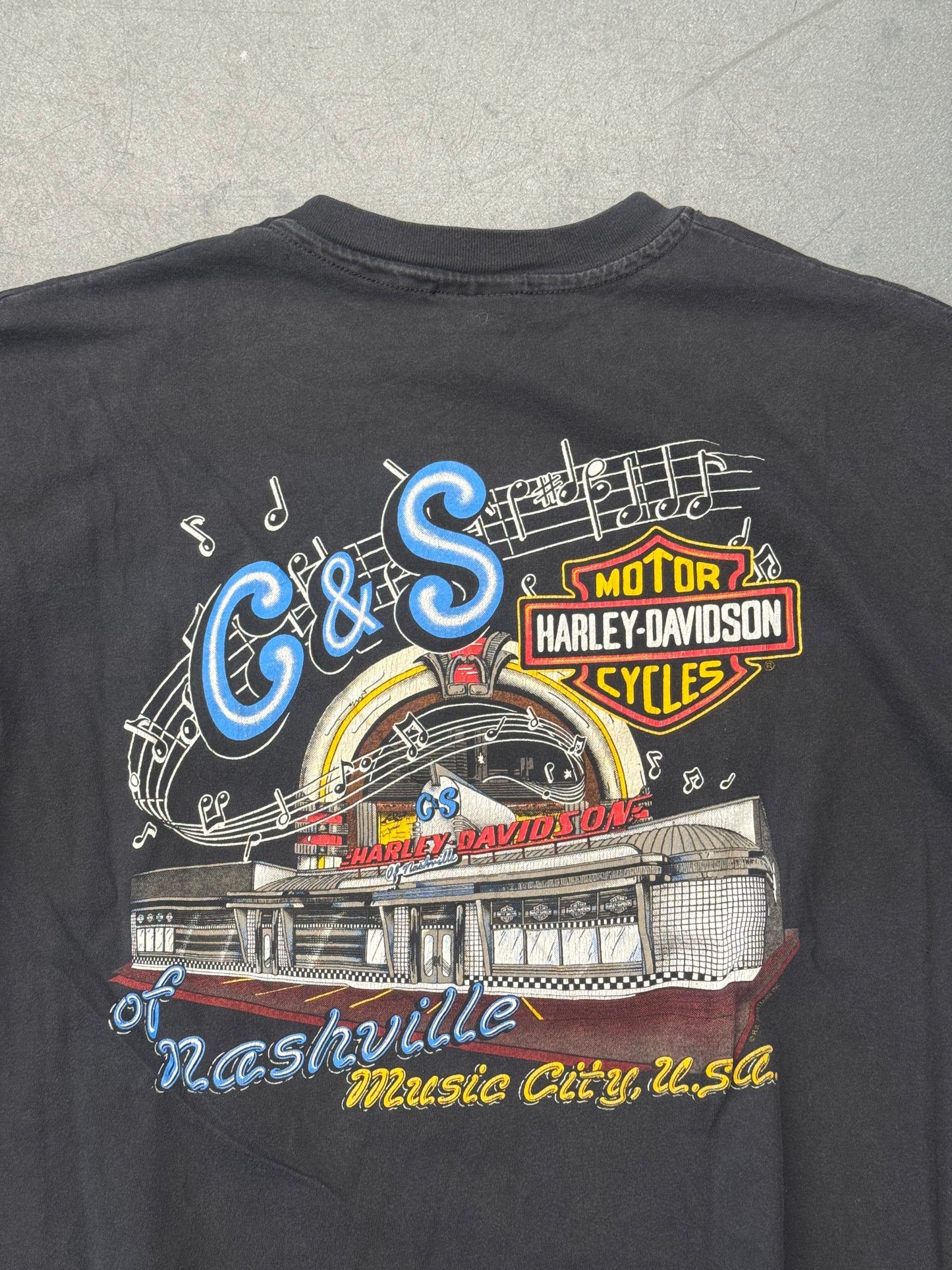 90S HARLEY-DAVIDSON ORIGINAL NASHVILLE CITY, U.S.A TEE (HARLEY DAVIDSON HANES BEEFY TAG)
