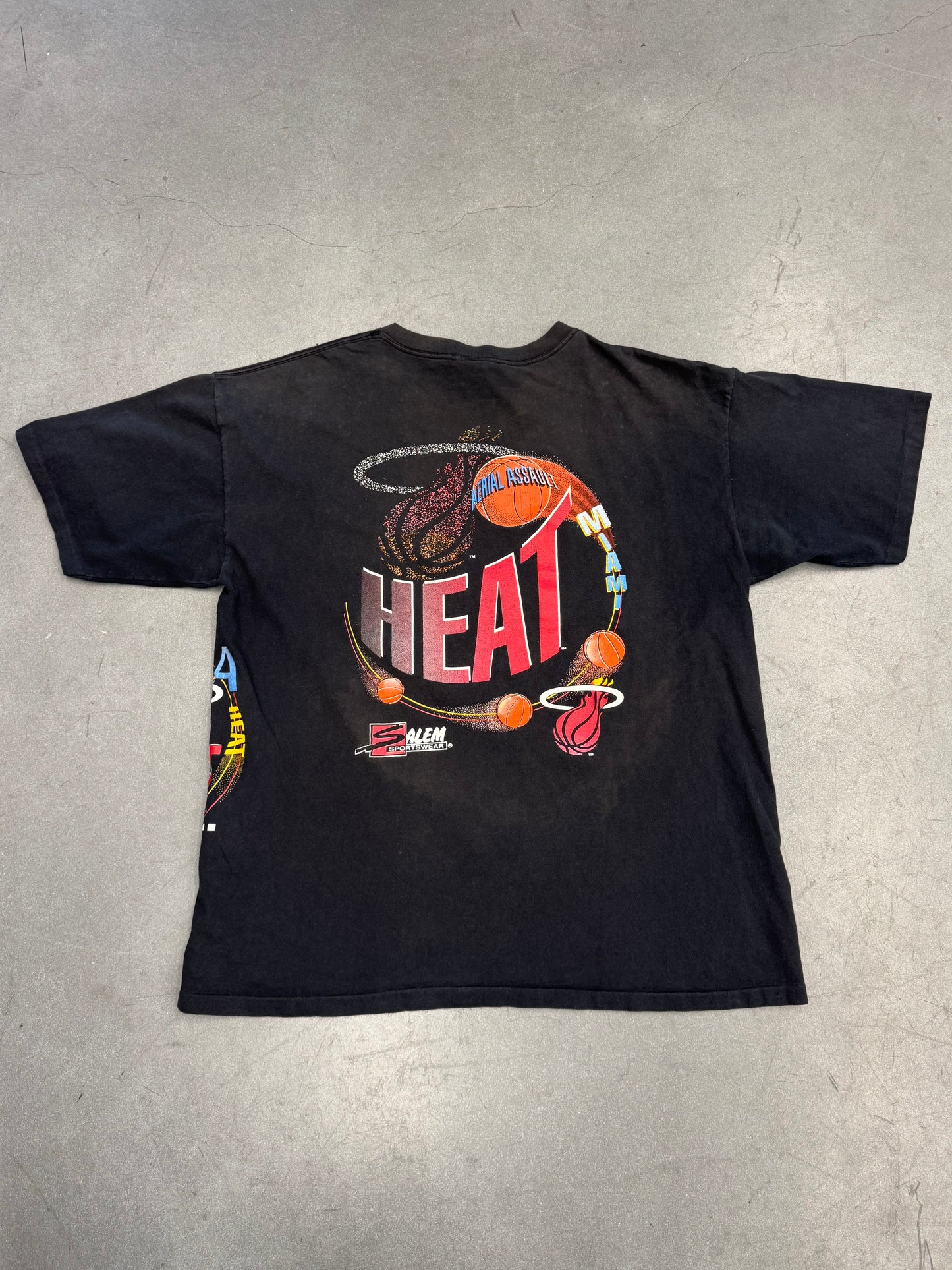 90S SALEM SPORTSWEAR MIAMI HEAT WRAP-AROUND "AERIAL ASSAULT" TEE