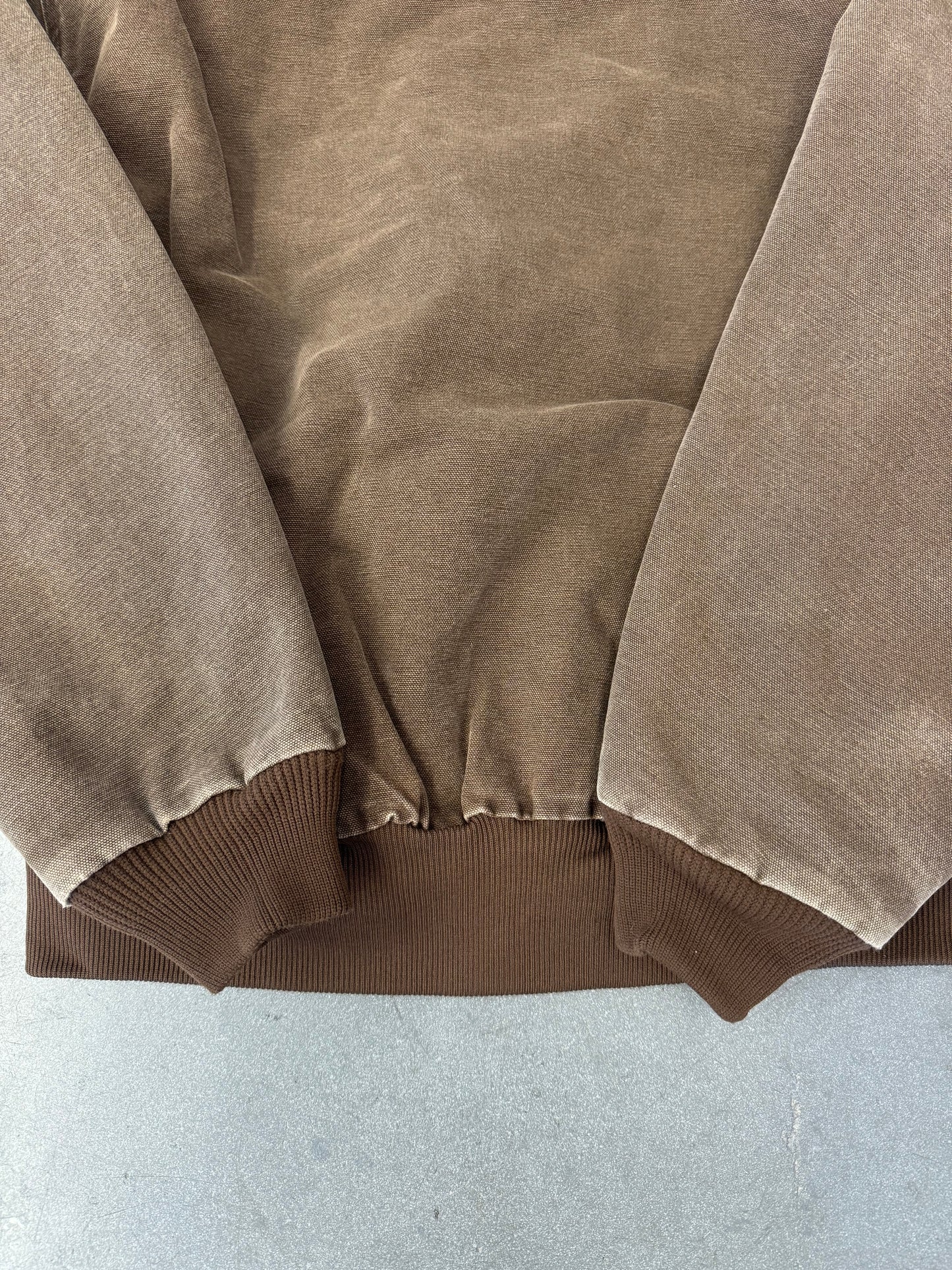 80S CARHARTT ZIP UP CANVAS HOODED JACKET - BROWN (J06CHT)