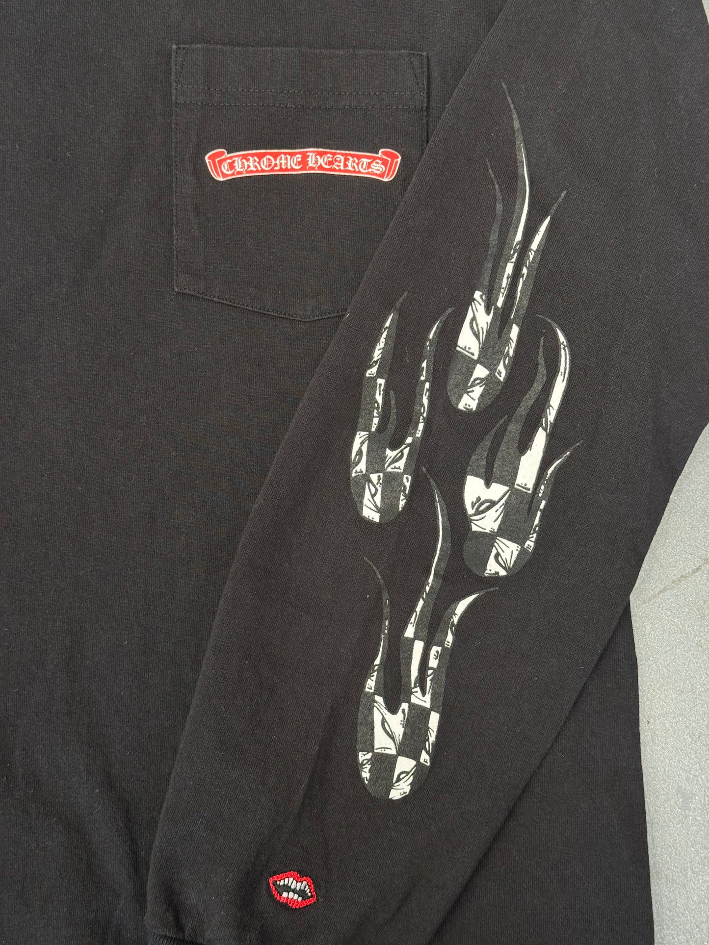 CHROME HEARTS X MATTY BOY "STAY FAST" RACE TEAM LS TEE - BLACK