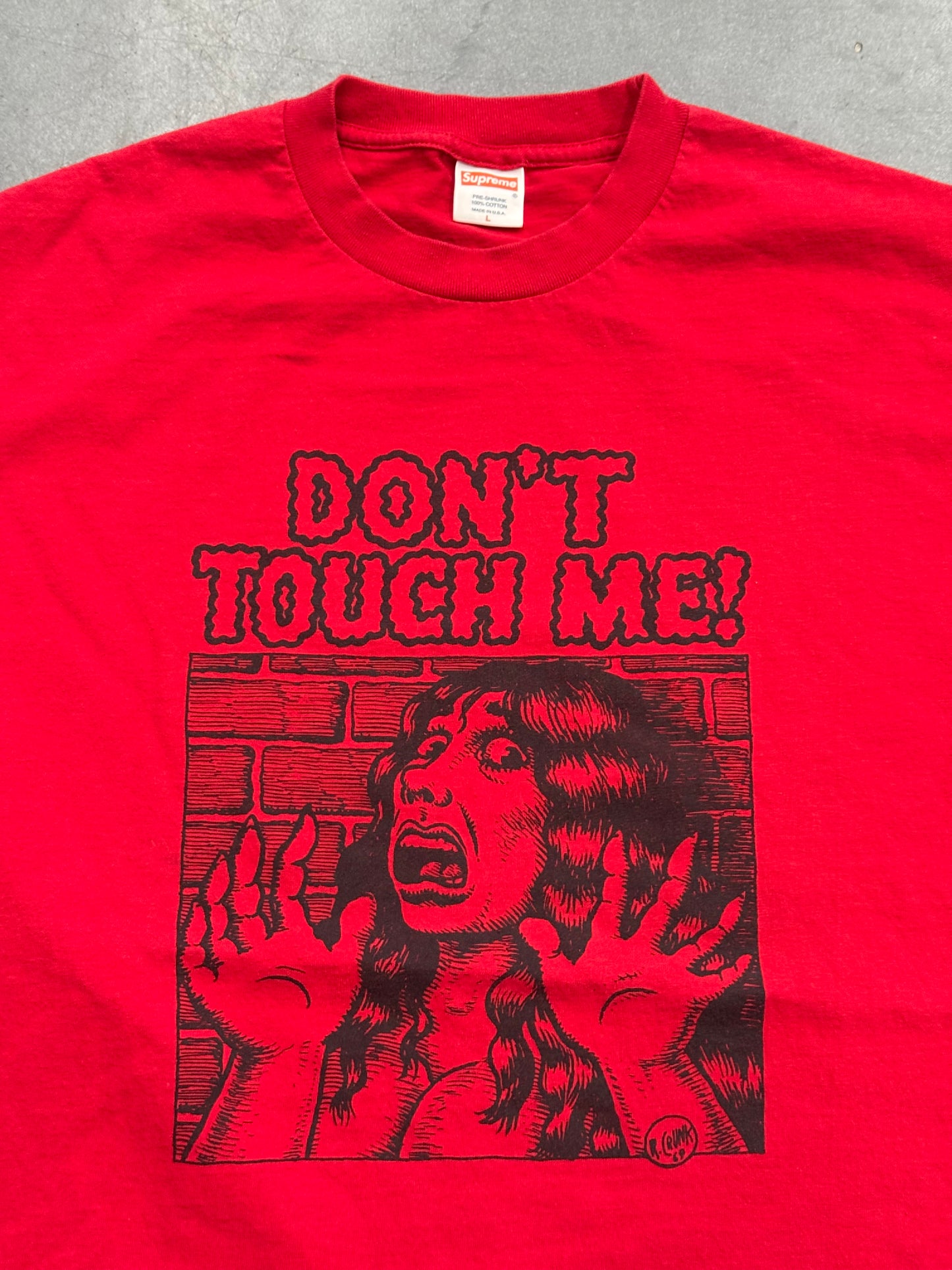 SS07 SUPREME R. CRUMB "DON'T TOUCH ME!" TEE - RED