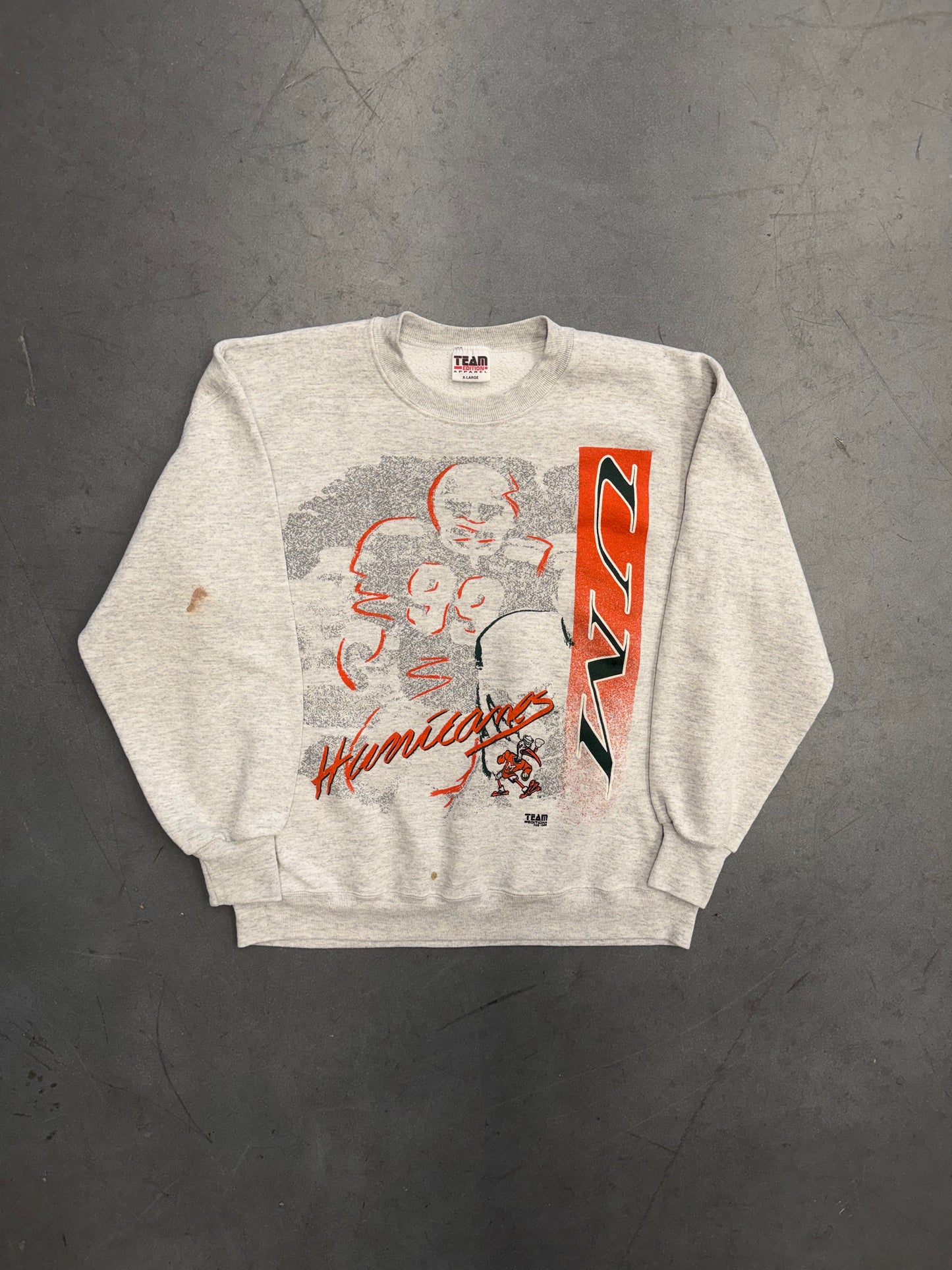 90S TEAM EDITION MIAMI HURRICANES "UM" #99 PLAYER CREWNECK