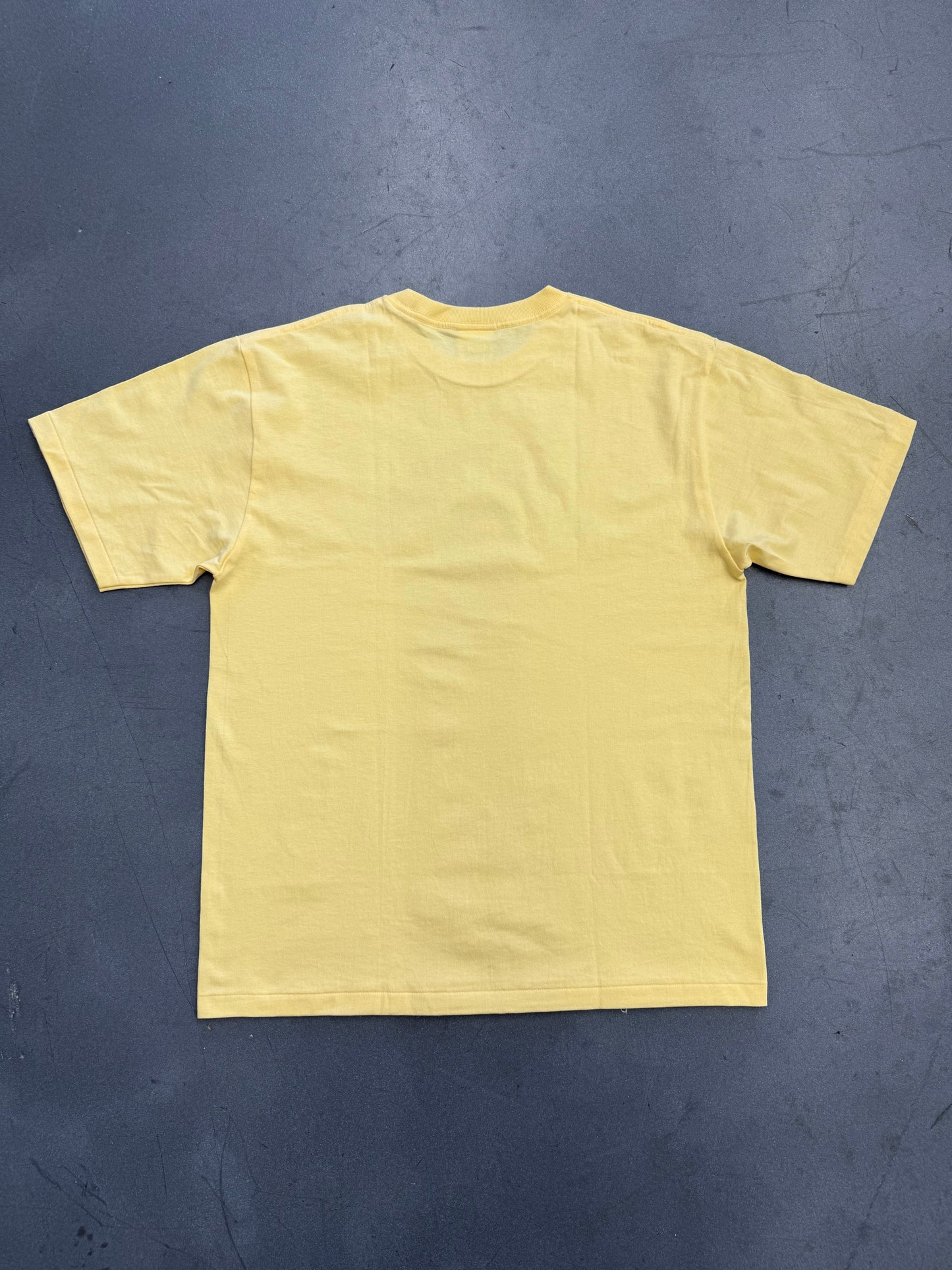 A BATHING APE COLLEGE TEE - YELLOW (XL) (NEW IN BAG)