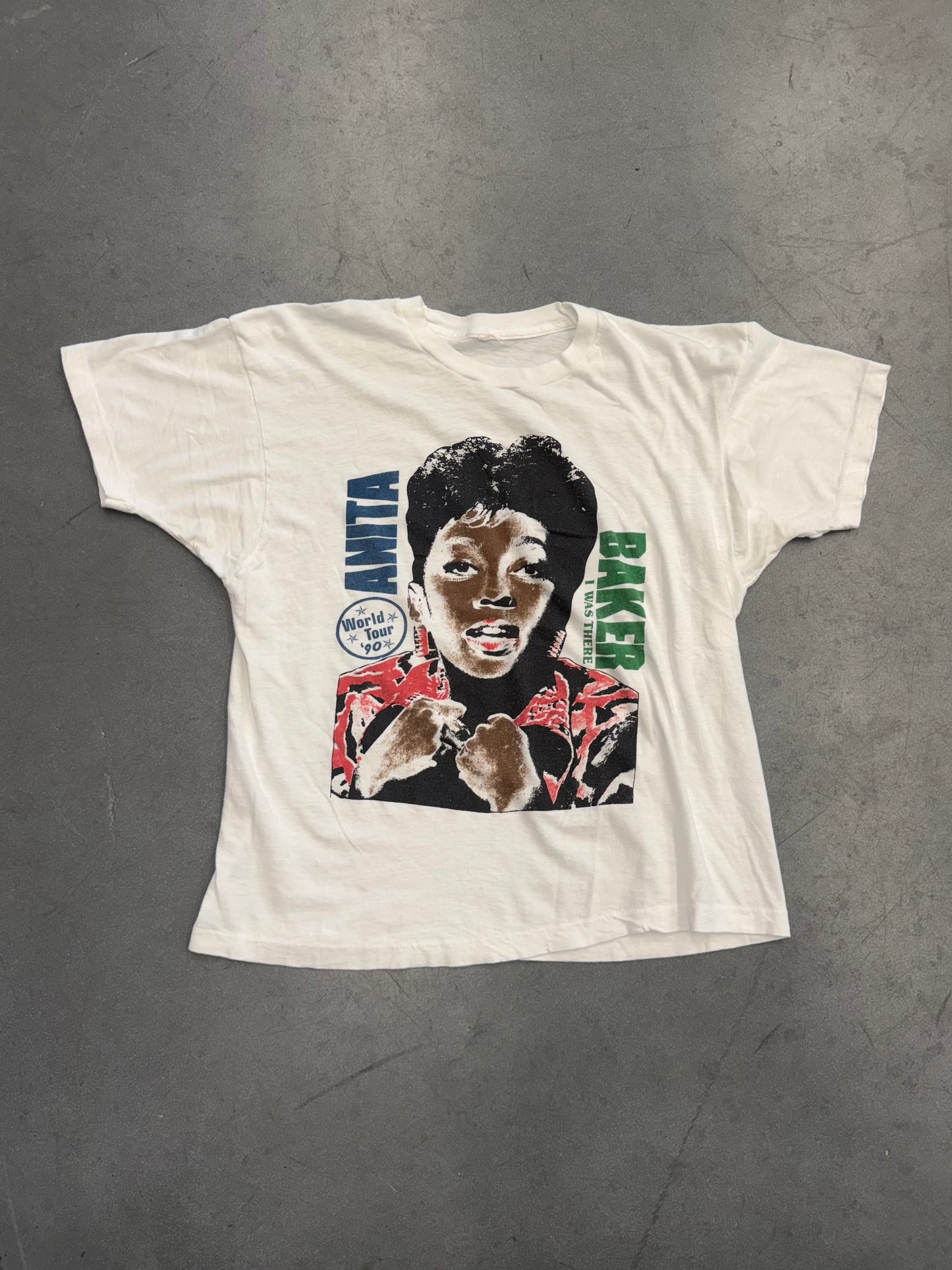 1990 ANITA BAKER WORLD TOUR "I WAS THERE" TEE (PULLED TAG)