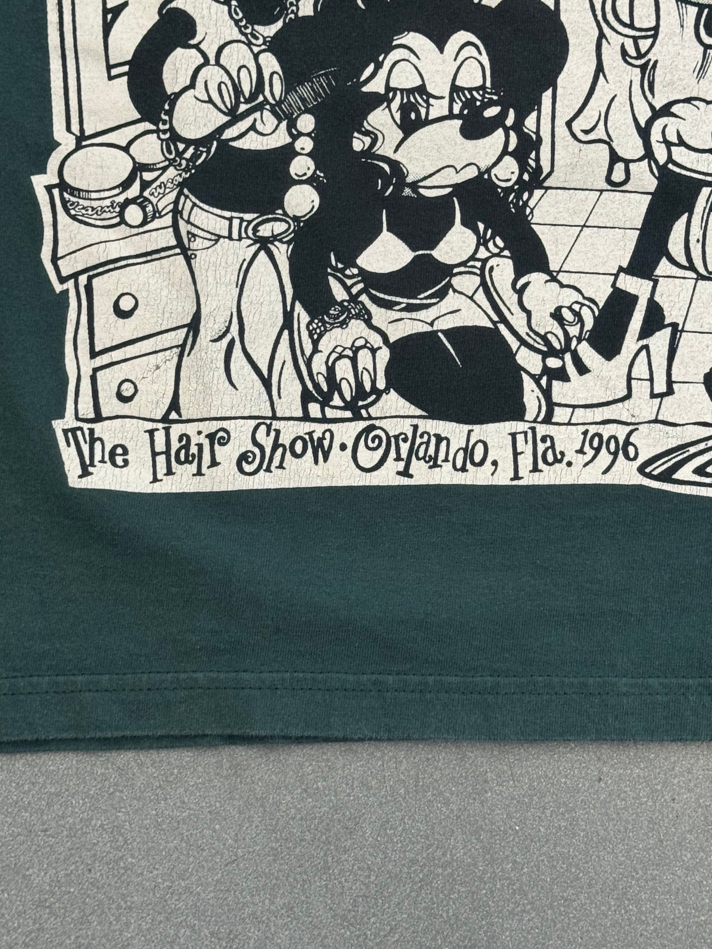 1996 THE HAIR SHOW ORLANDO, FLA. BOOTLEG MINNIE MOUSE COMIC STYLE TEE (CUT TAG)