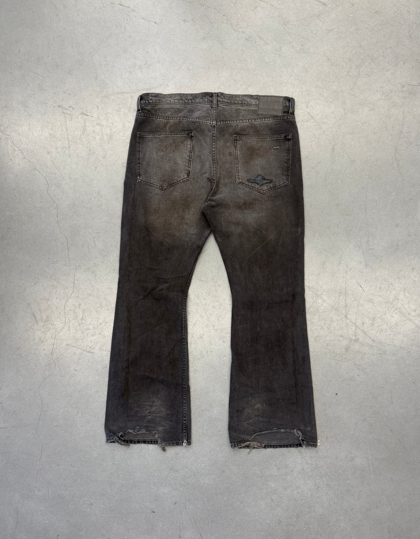 2025 ENFANTS RICHES DEPRIMES DISTRESSED BAGGY FLARED JEANS - BLACK