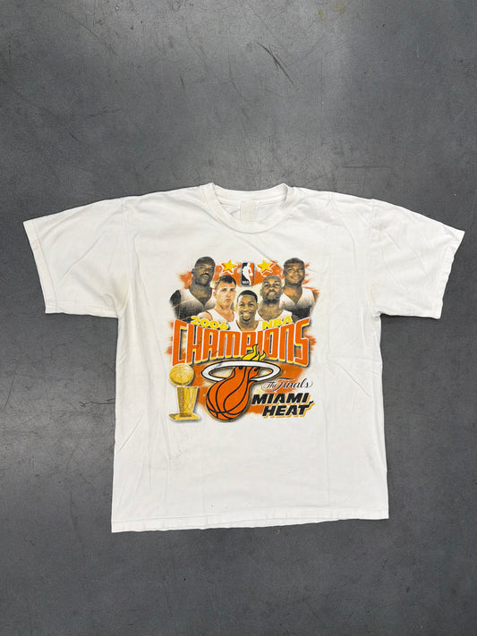 2006 NBA CHAMPIONS MIAMI HEAT BOOTLEG RAP STYLE TEE (FADED TAG)