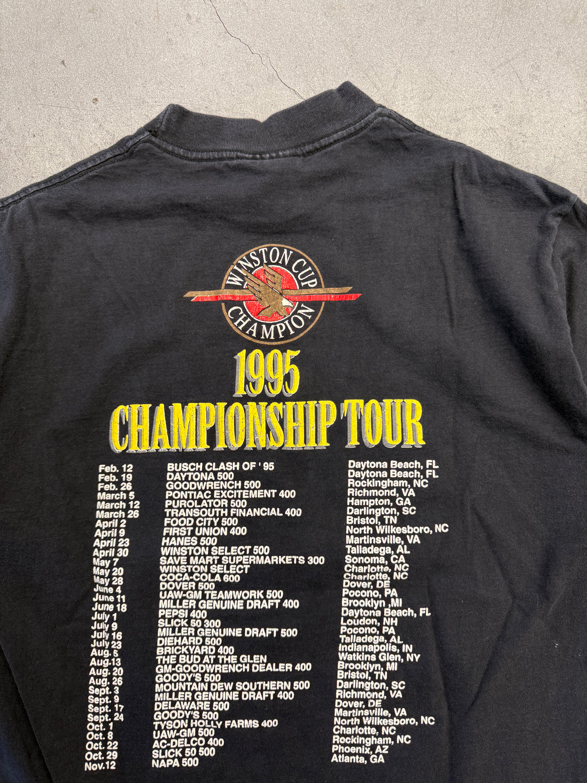 1995 PROFILE OF A LEGEND DALE EARNHARDT NASCAR TEE (PREFERRED SPORTSWEAR TAG)