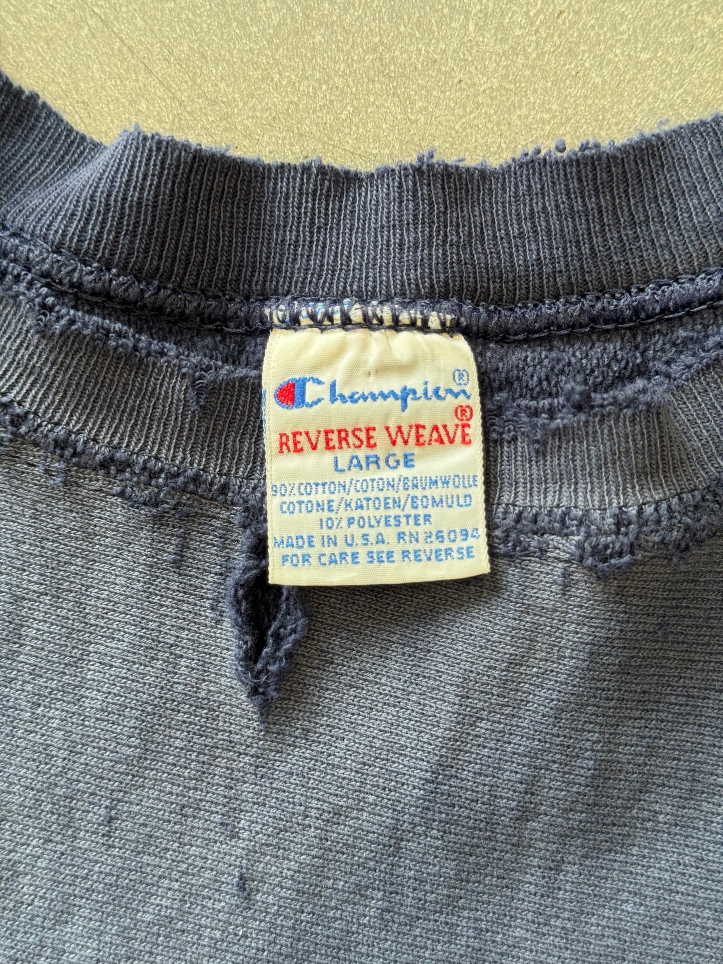 VINTAGE CHAMPION REVERSE WEAVE MICHIGAN DISTRESSED CREWNECK SWEATER