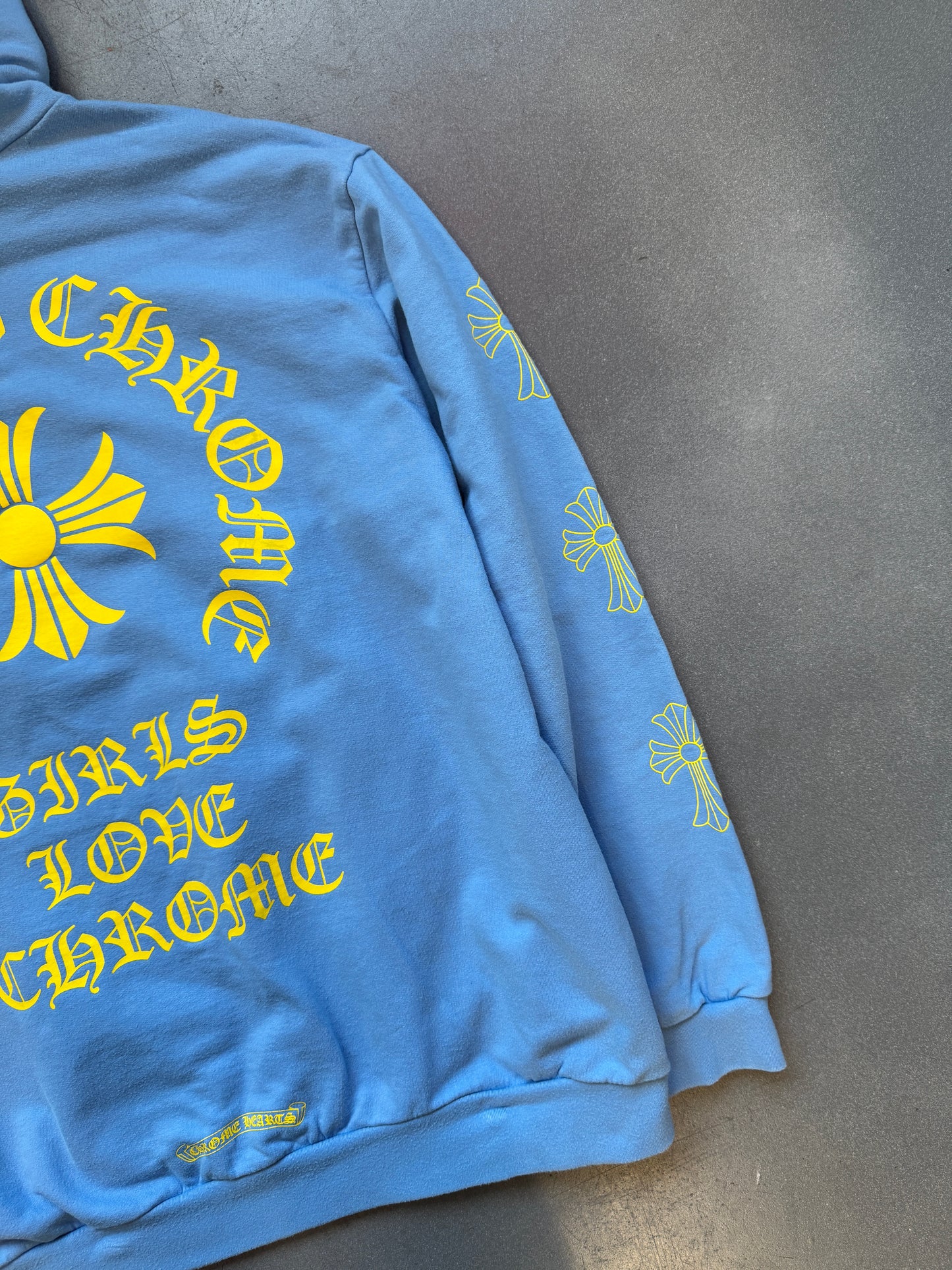 CHROME HEARTS DRAKE CERTIFIED LOVER BOY PULLOVER HOODIE - BLUE