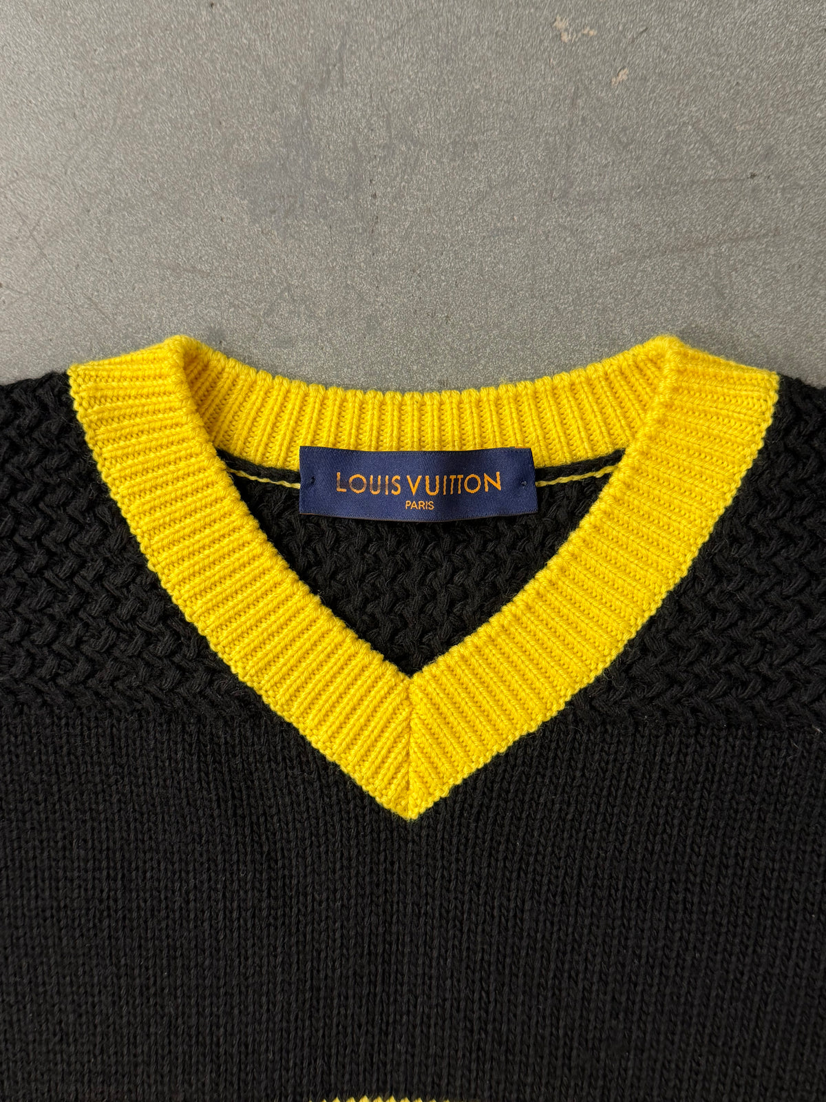SS22 LOUIS VUITTON FOOTBALL INTARSIA KNIT SWEATER