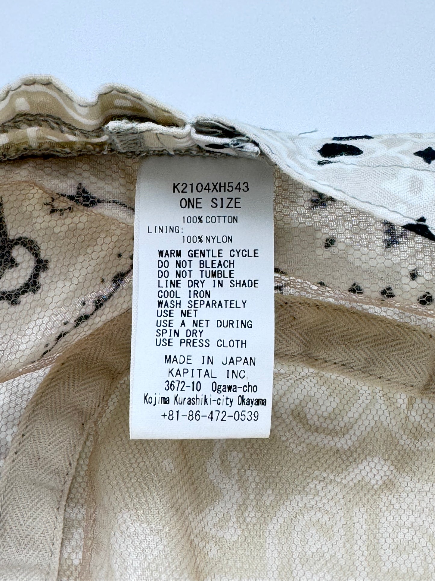 KAPTIAL BANDANA PATCHWORK BUCKET HAT - WHITE