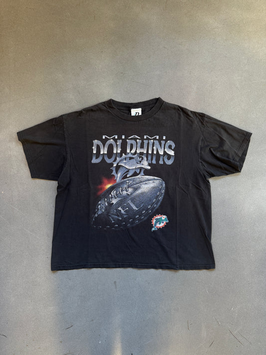1998 MIAMI DOLPHINS CHROME LOGO TEE (DYNASTY TAG)