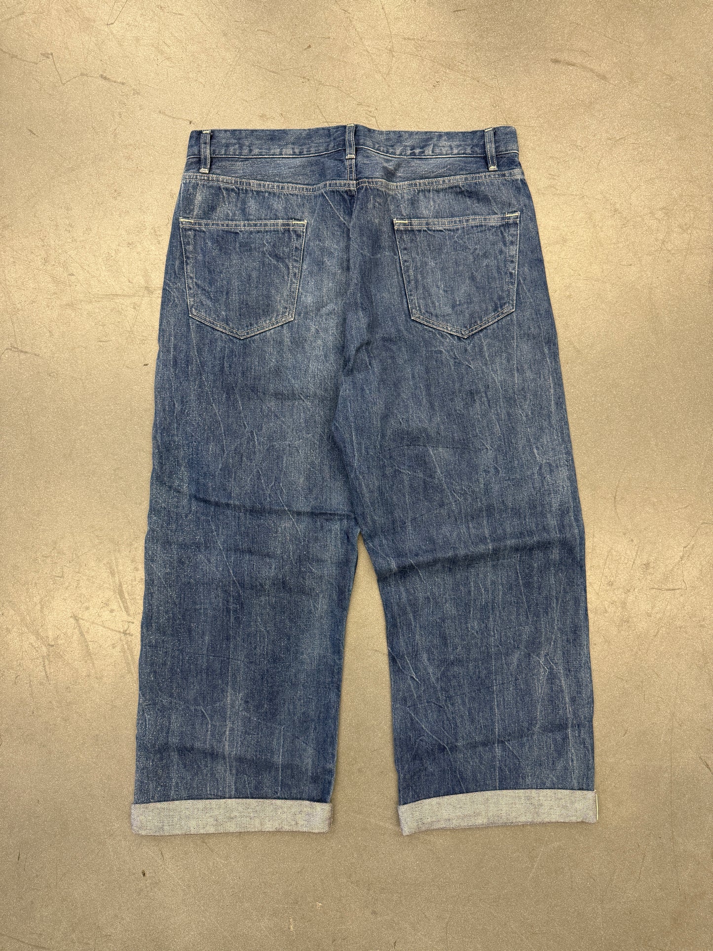 AURALEE SELVEDGE FADED LIGHT DENIM PANTS - 5