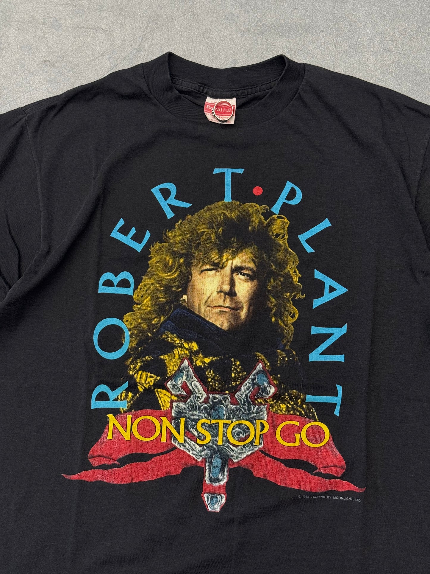 1988 ROBERT PLANT NON STOP GO WORLD TOUR TEE (ROYAL FIRST CLASS TAG)