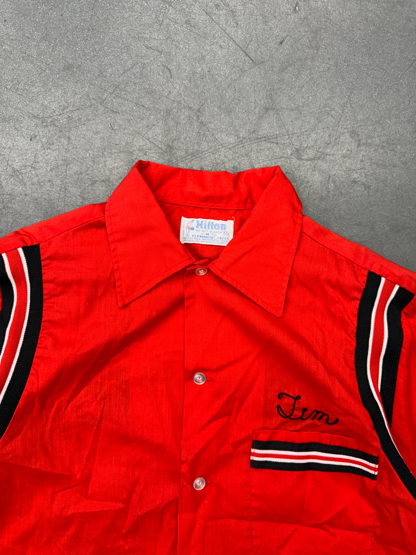60'S TIM CHAMPION CHAINSTITCH BOWLING BUTTON UP SHIRT (HILTON TAG)