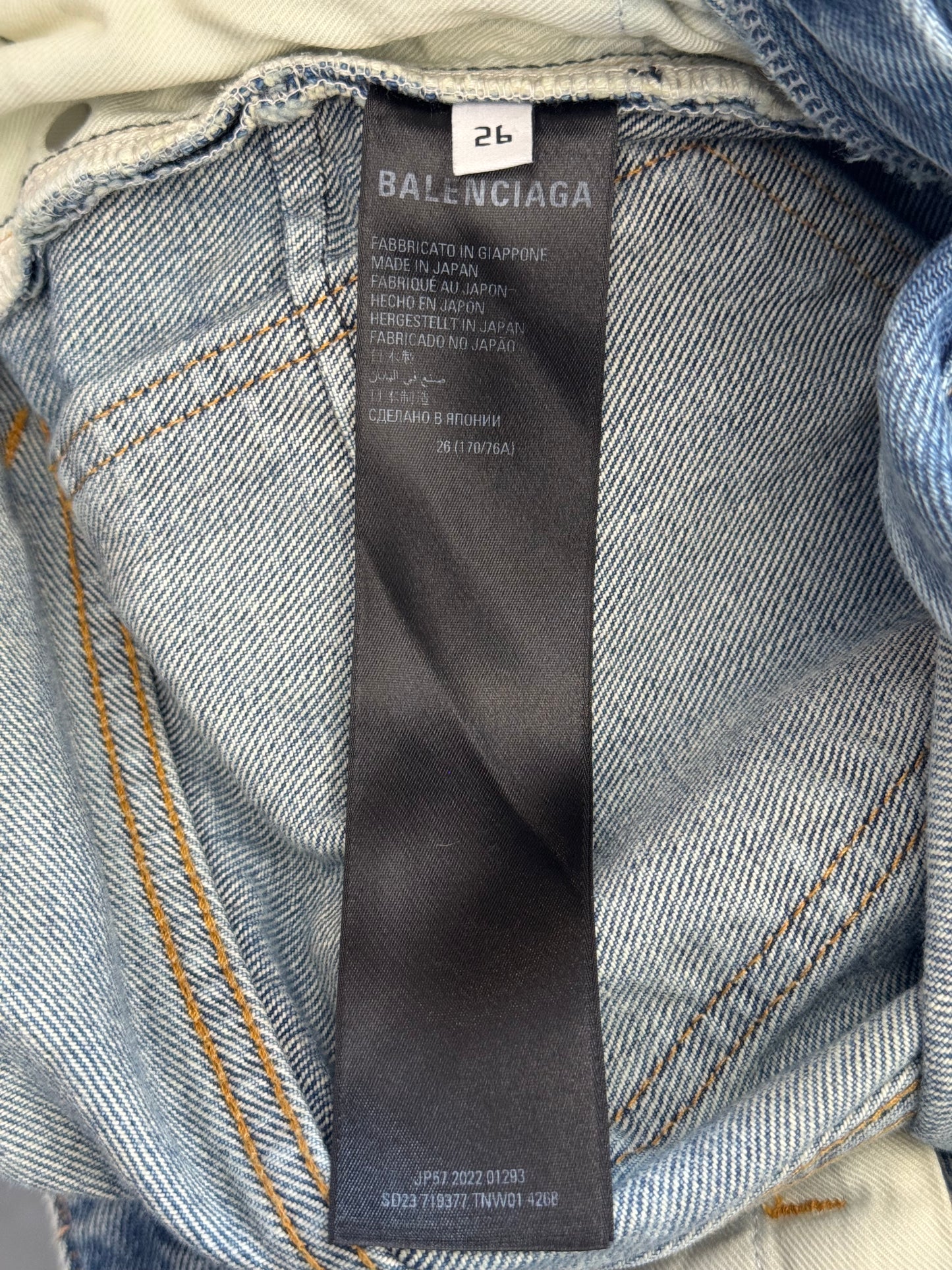 BALENCIAGA BIKER DARTS JAPANESE DENIM JEANS - 26